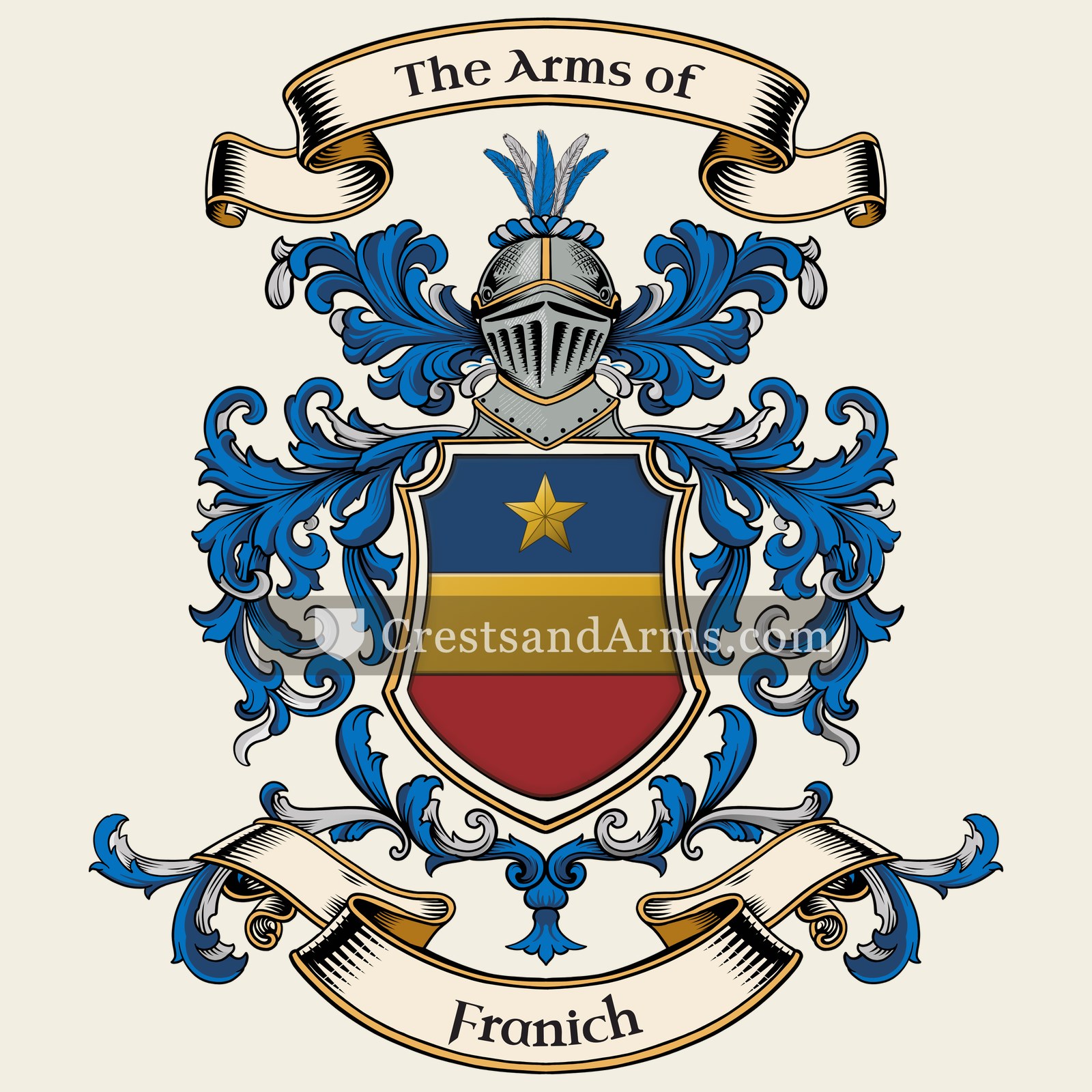 The Franich coat of arms, drawn from the recorded blazon