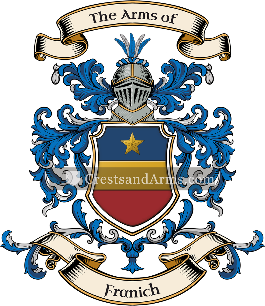 The Franich coat of arms, drawn from the recorded blazon