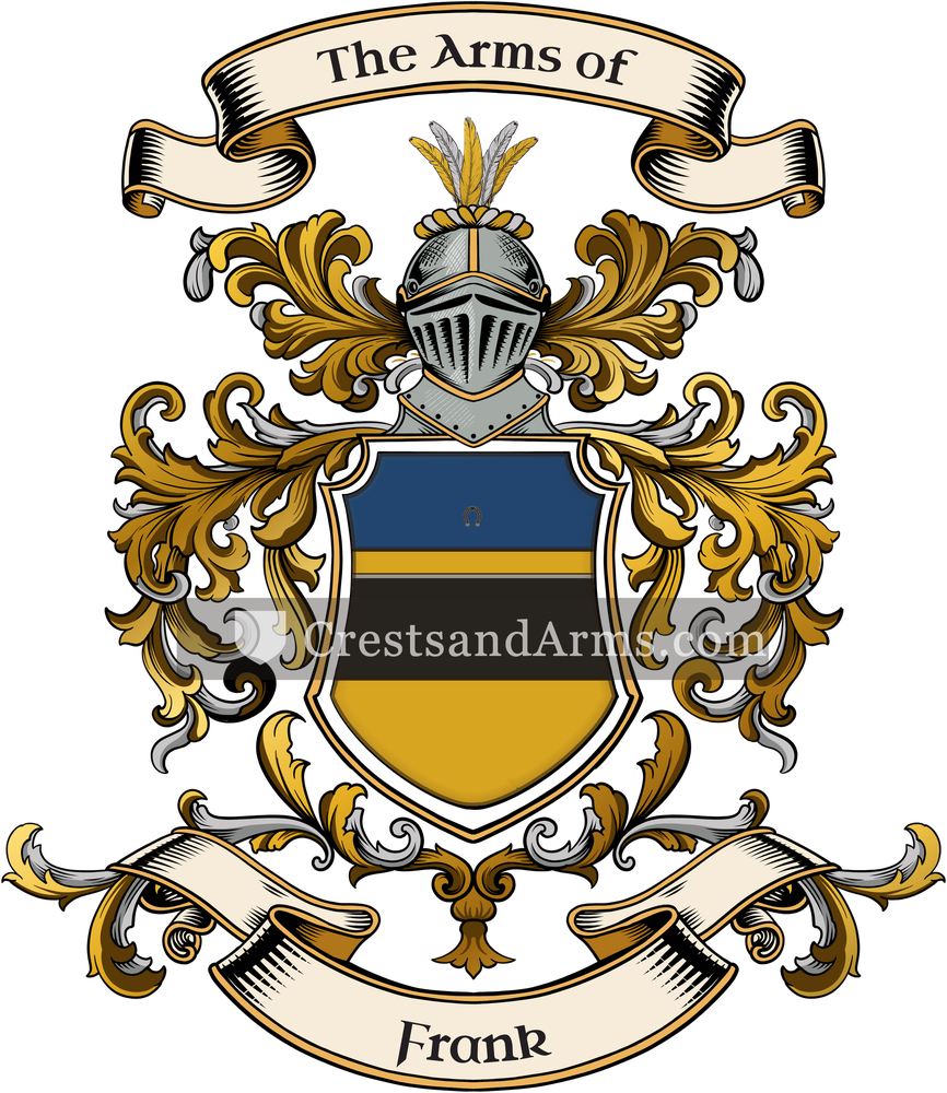 The Frank coat of arms, drawn from the recorded blazon