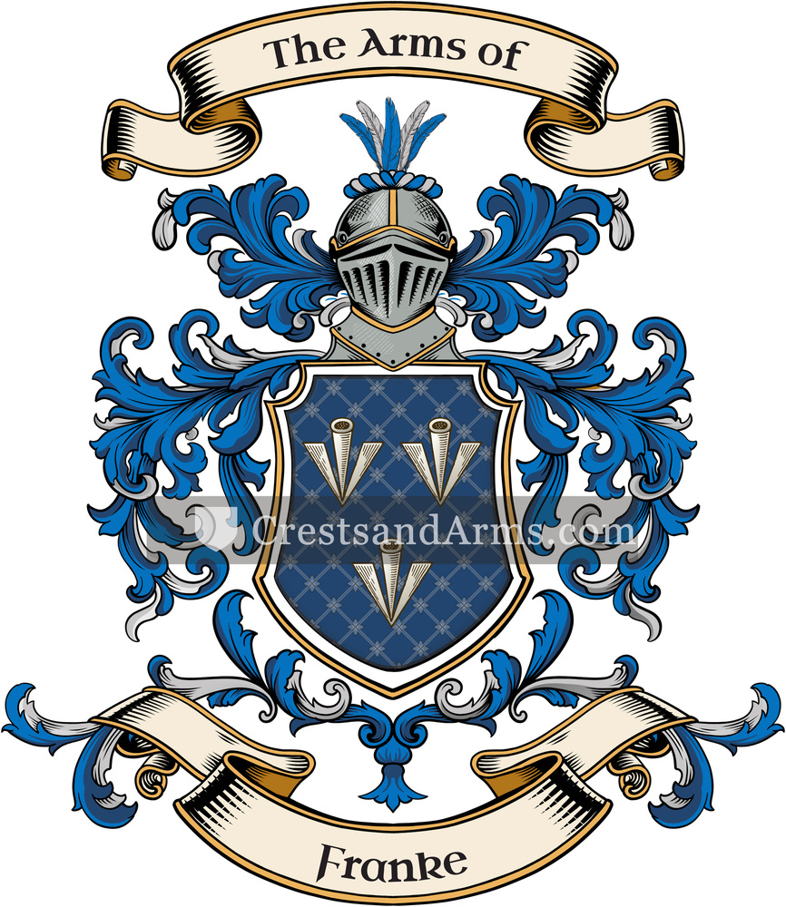 The Franke coat of arms, drawn from the recorded blazon