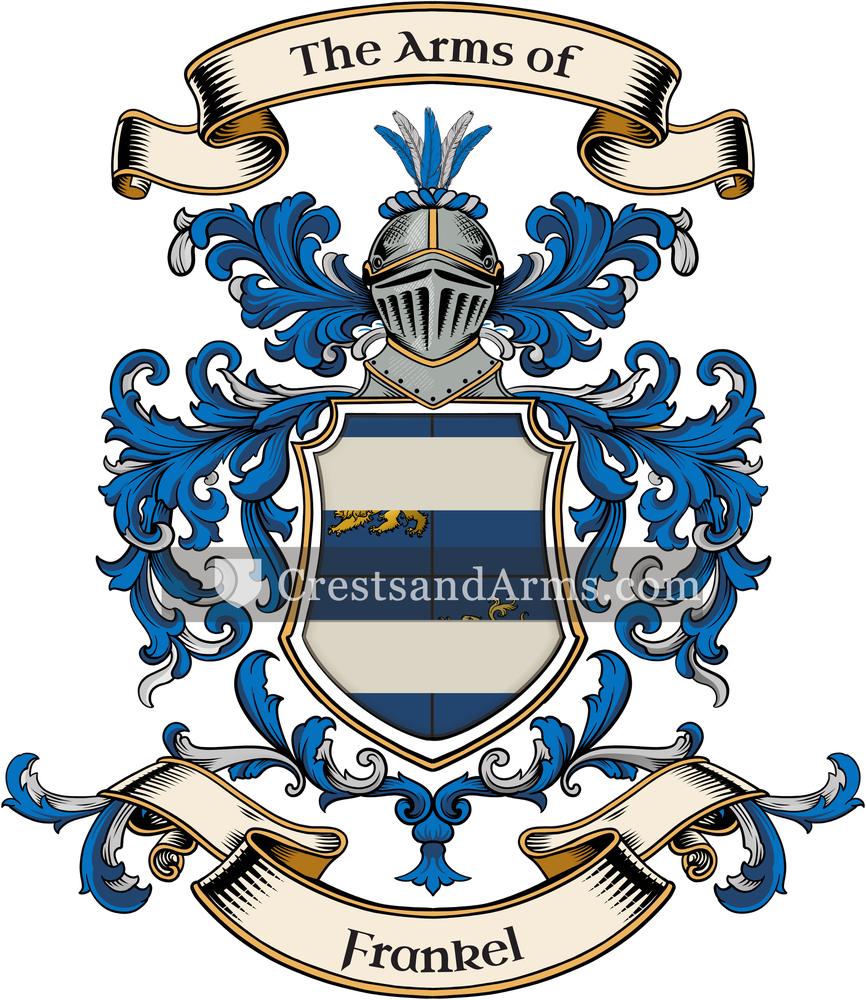 The Frankel coat of arms, drawn from the recorded blazon