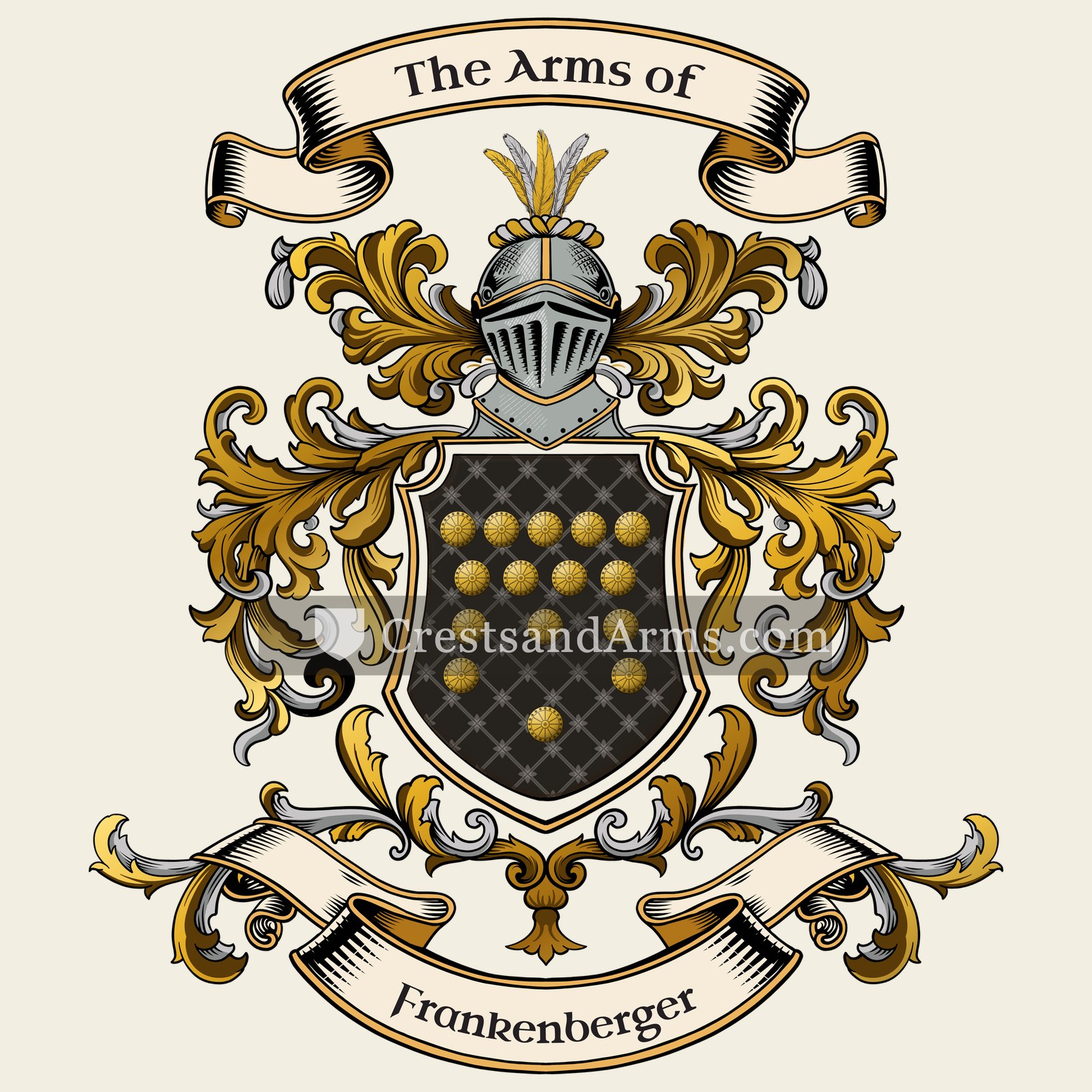 The Frankenberger coat of arms, drawn from the recorded blazon