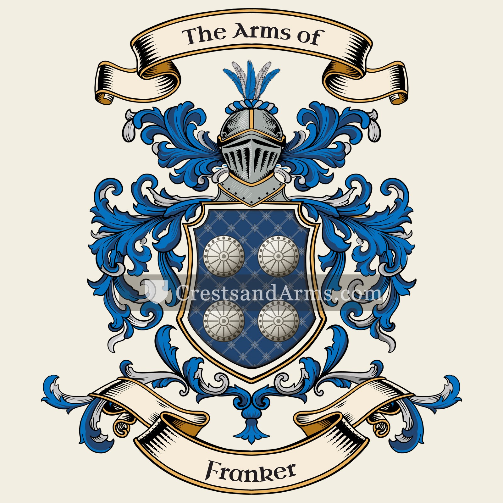 The Franker coat of arms, drawn from the recorded blazon
