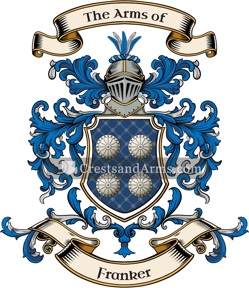 The Franker coat of arms, drawn from the recorded blazon