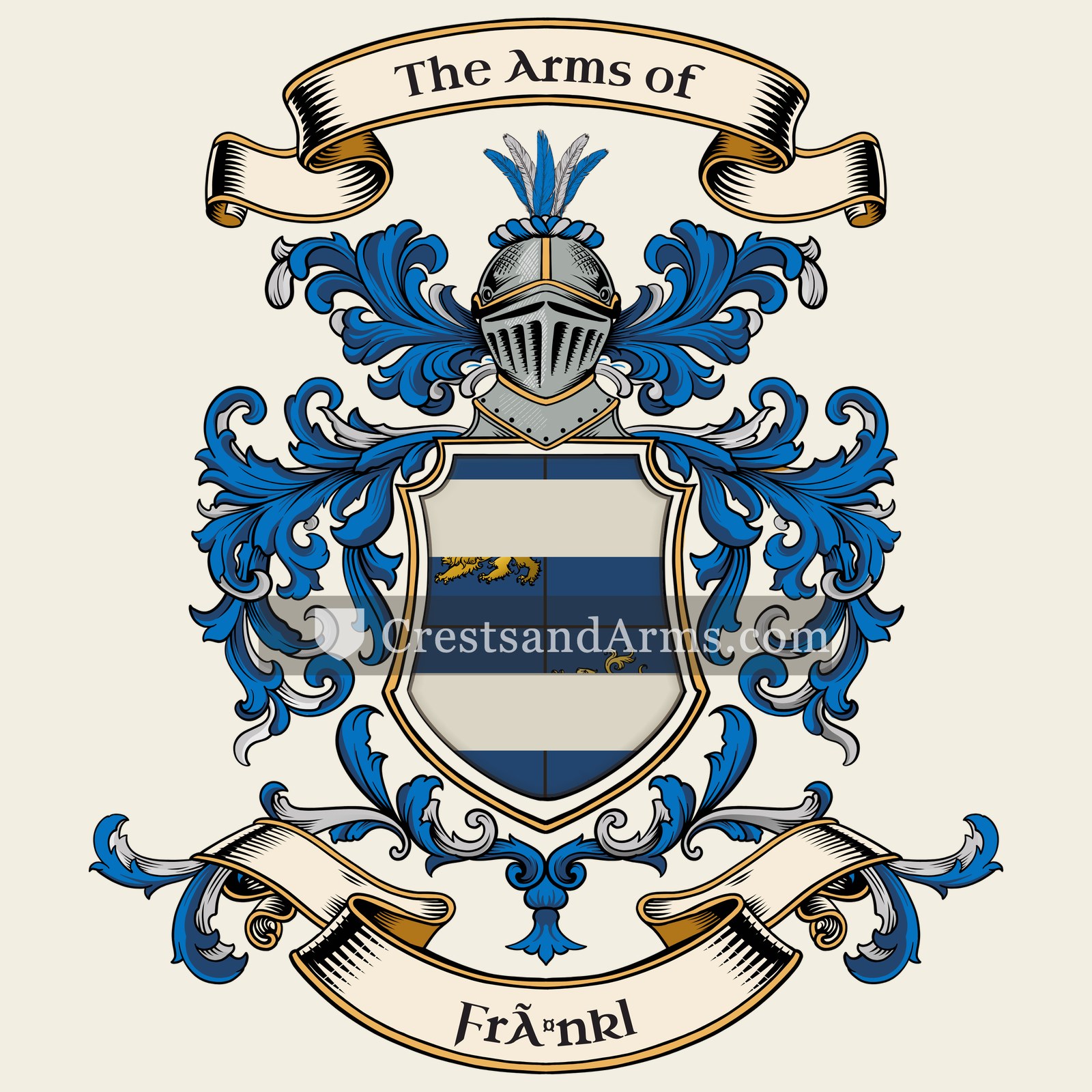 The Fränkl coat of arms, drawn from the recorded blazon
