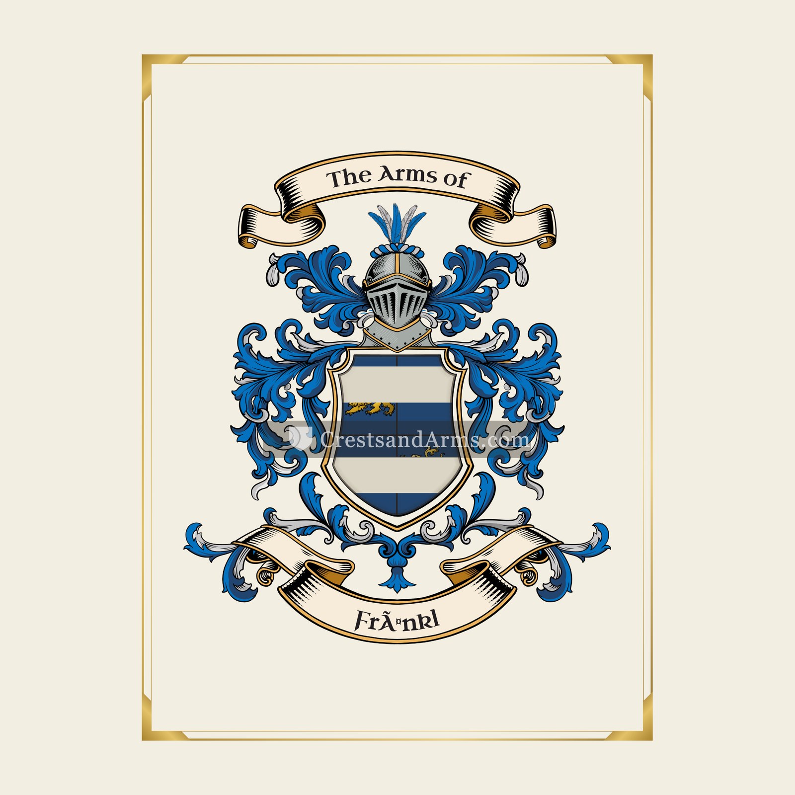 With gold border