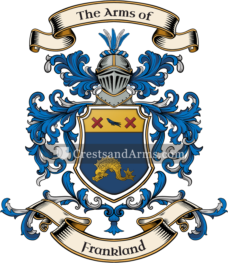 The Frankland coat of arms, drawn from the recorded blazon