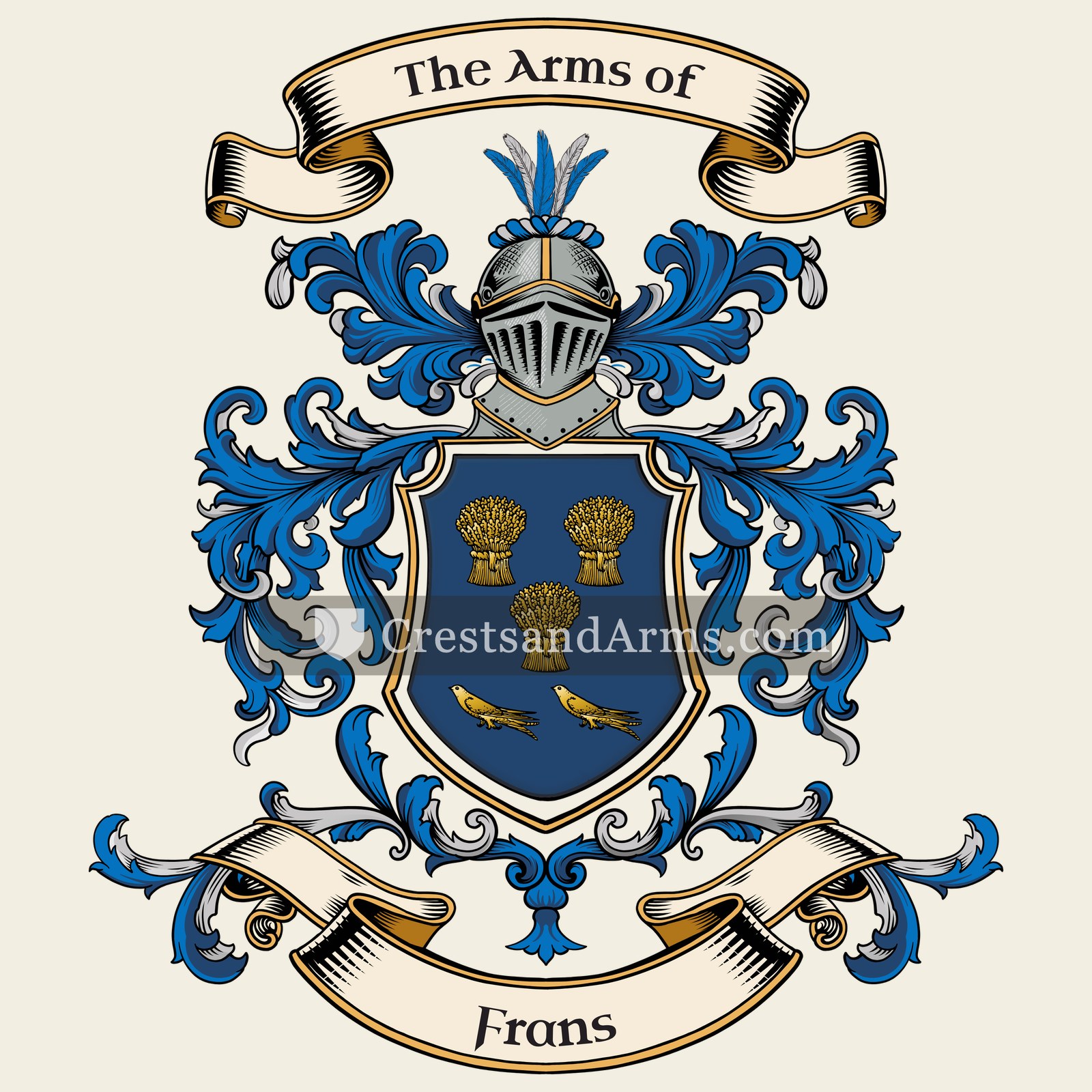 The Frans coat of arms, drawn from the recorded blazon