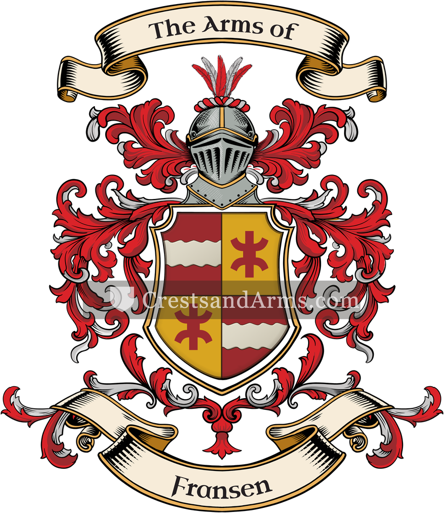 The Fransen coat of arms, drawn from the recorded blazon