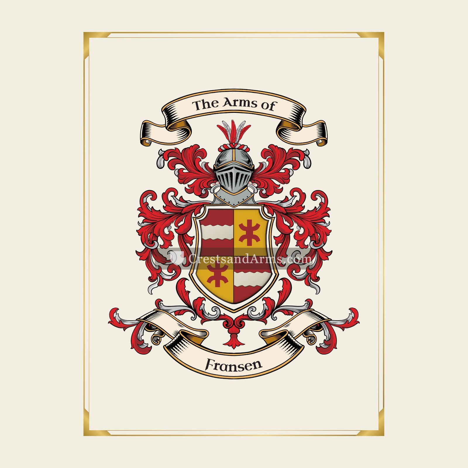 With gold border