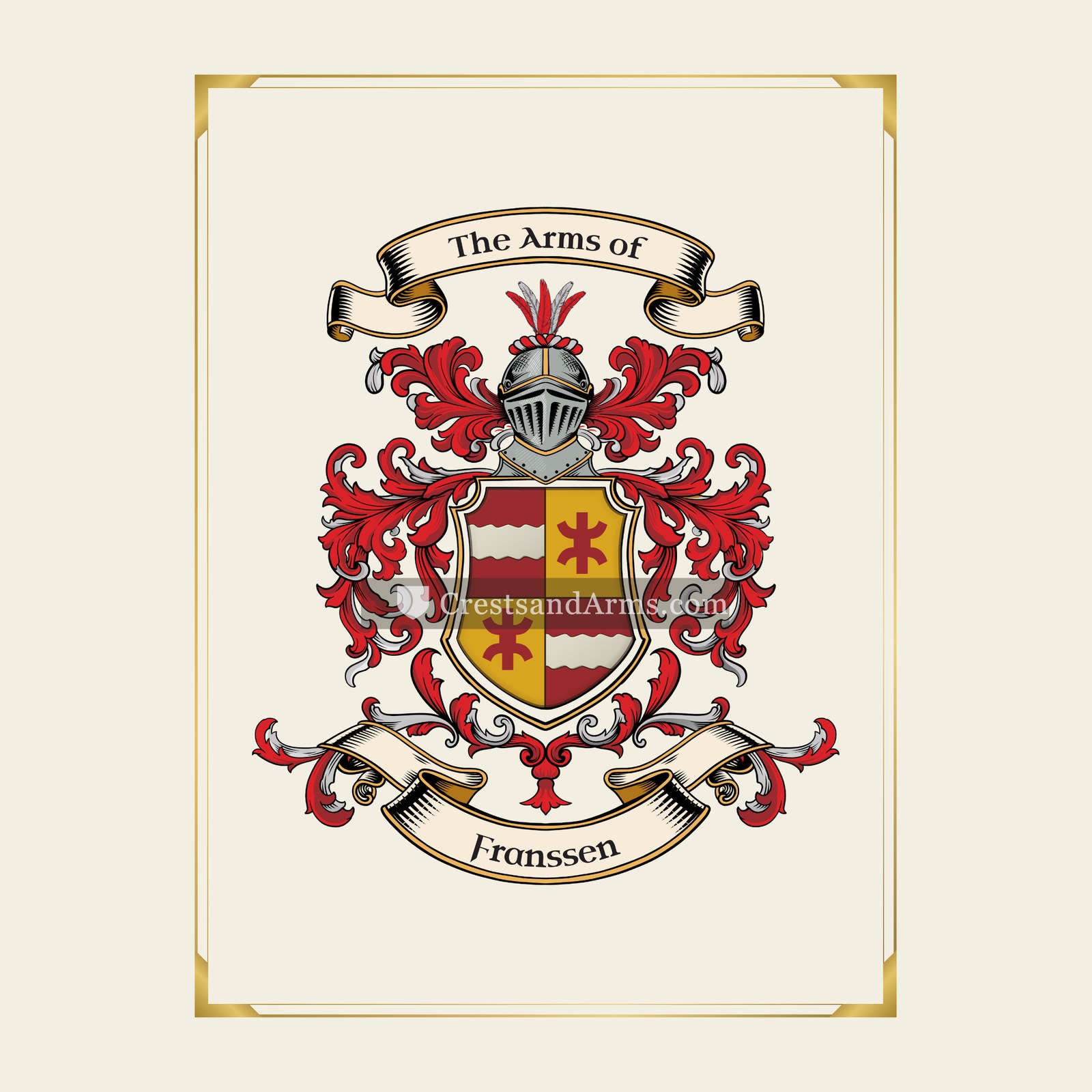 With gold border