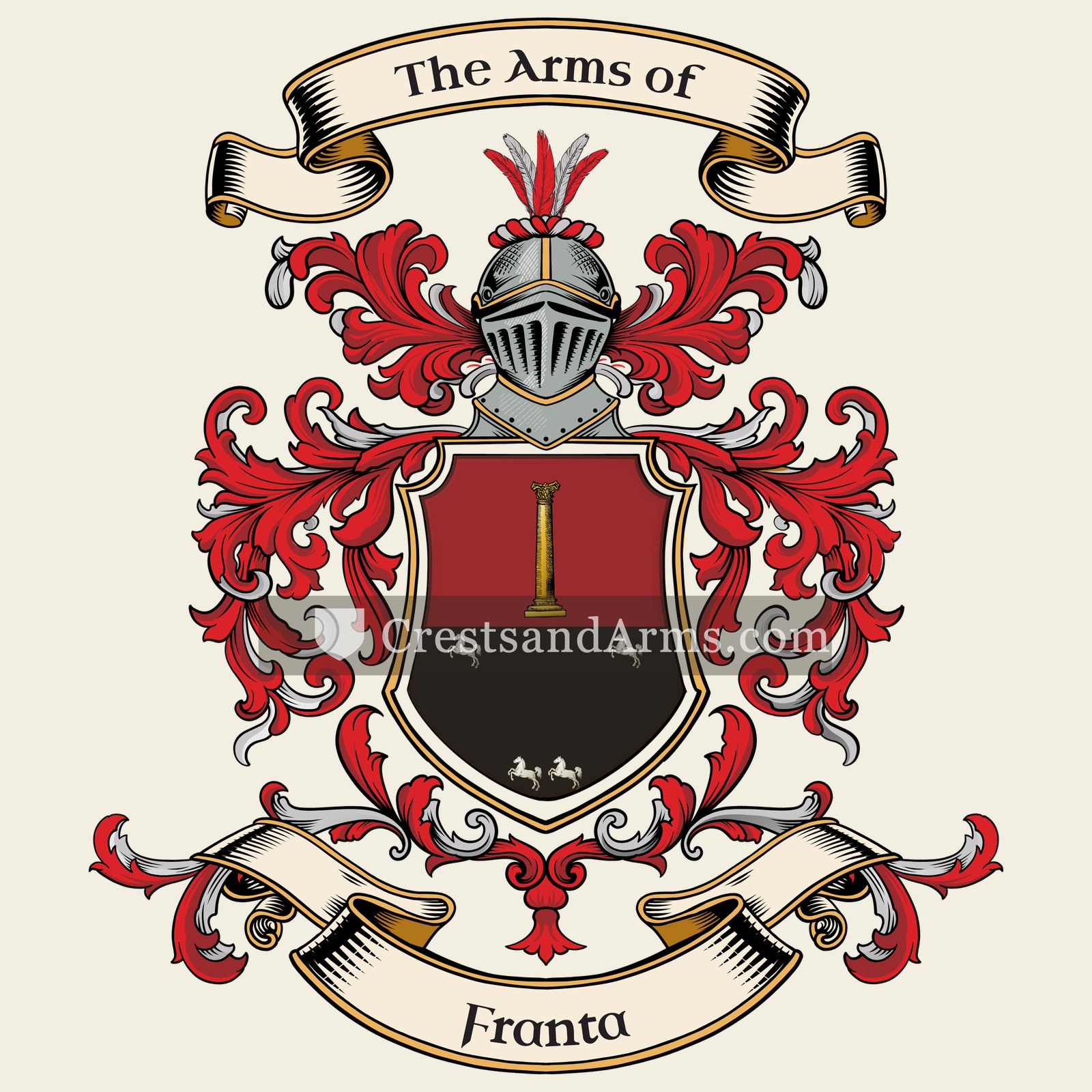 The Franta coat of arms, drawn from the recorded blazon
