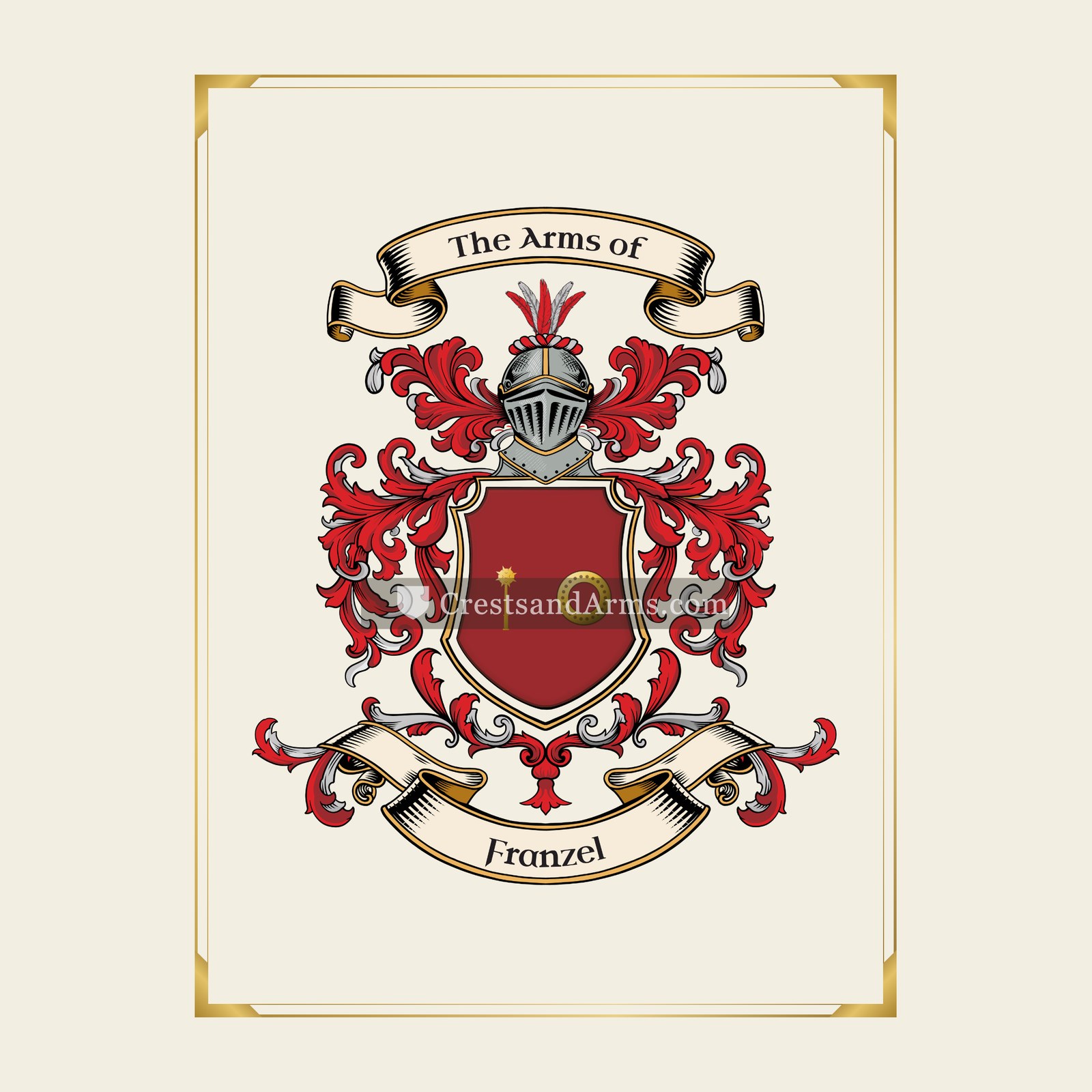 With gold border