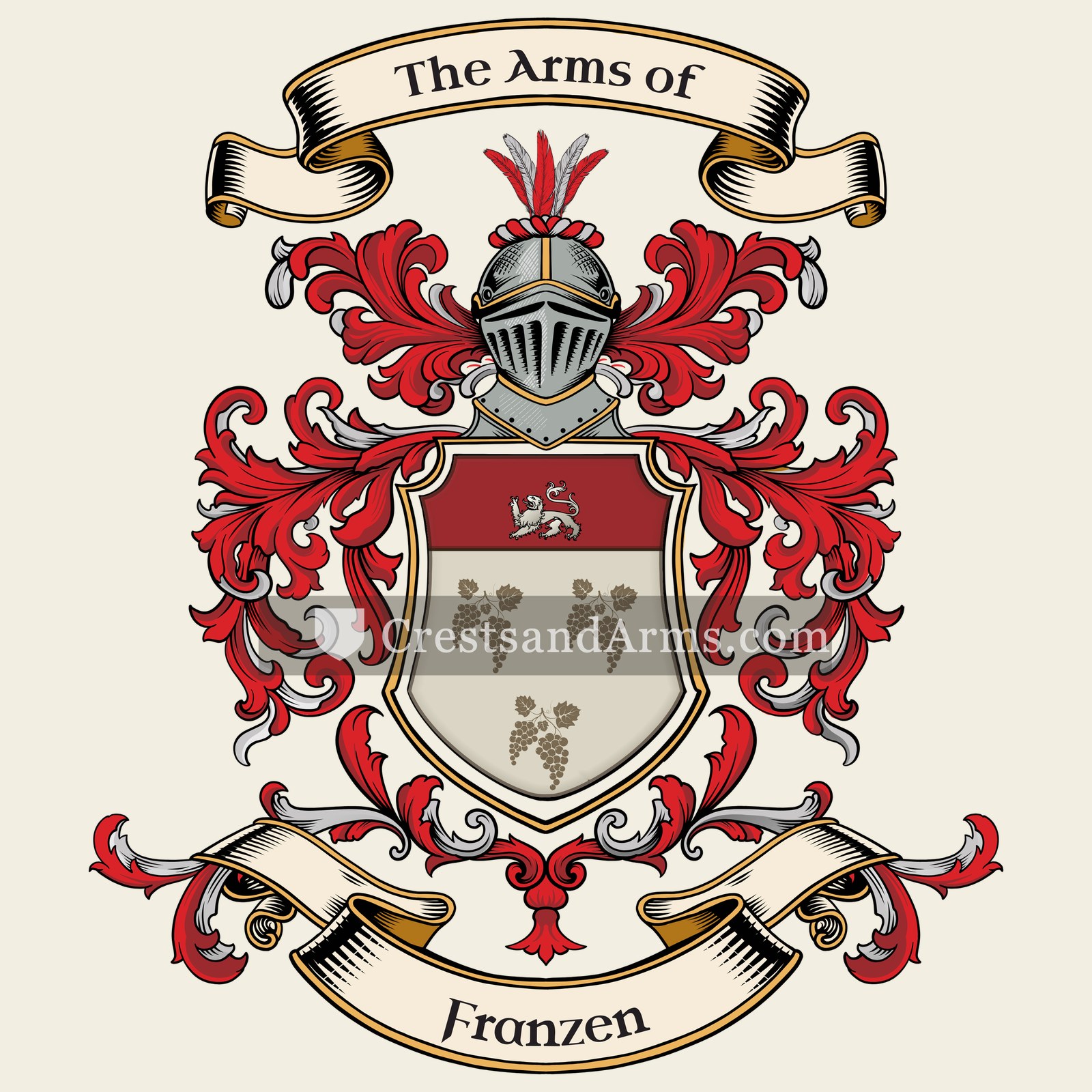 The Franzen coat of arms, drawn from the recorded blazon