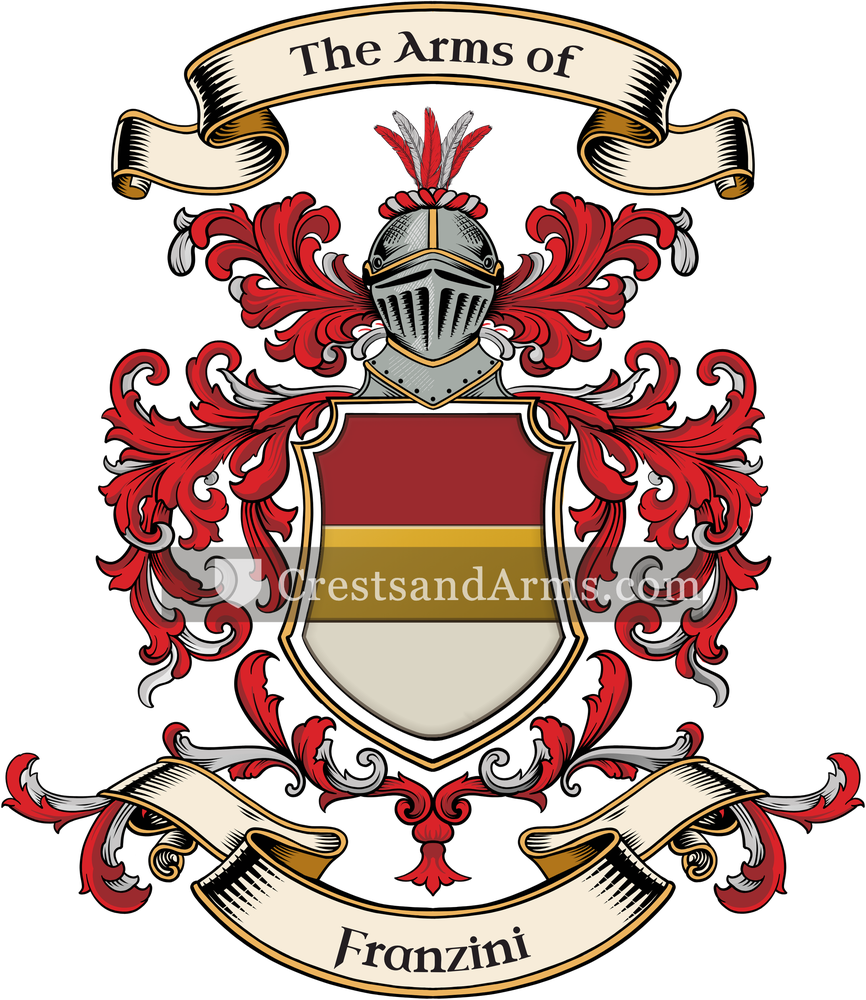 The Franzini coat of arms, drawn from the recorded blazon