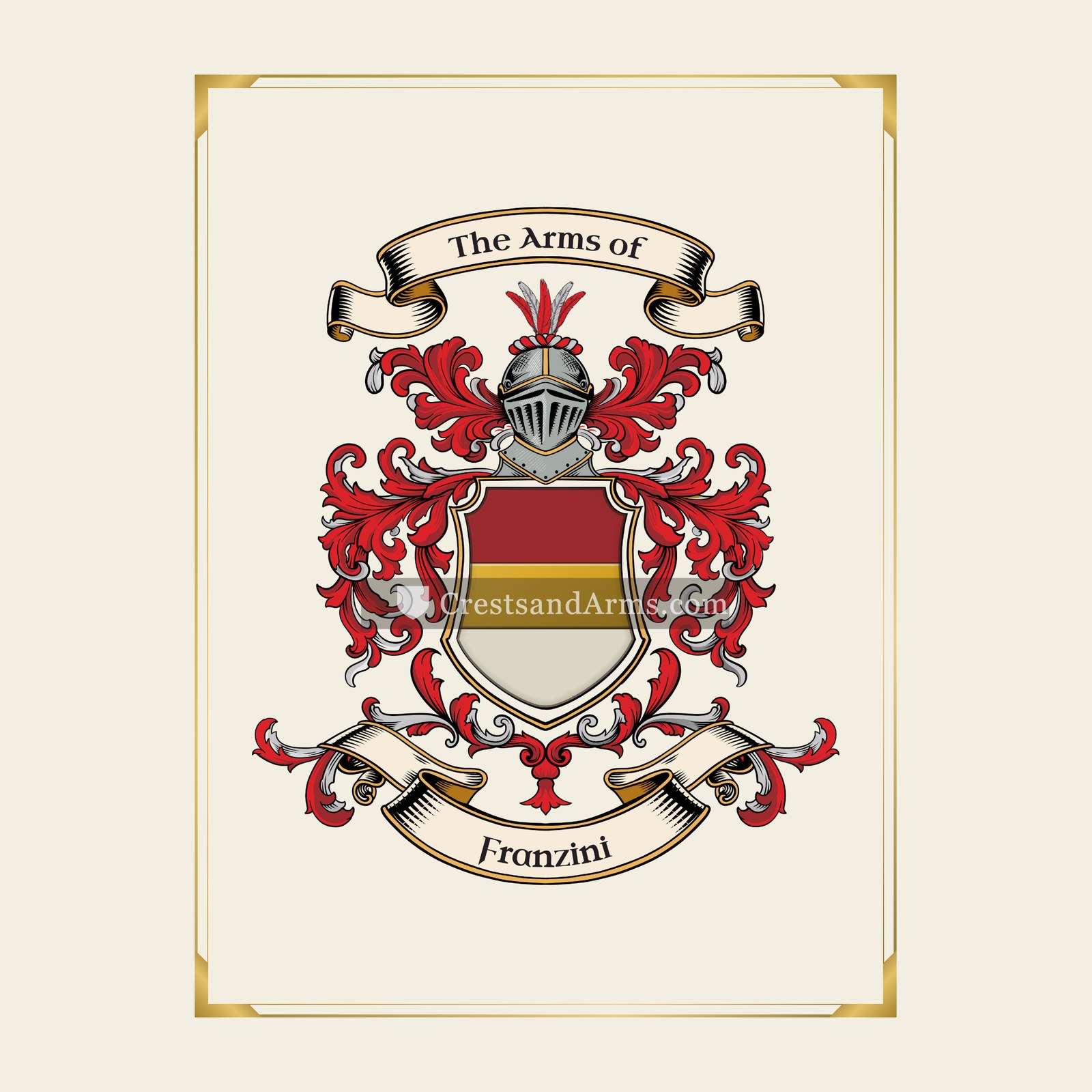 With gold border