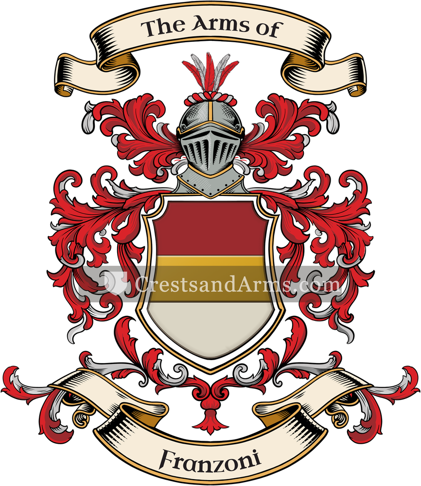 The Franzoni coat of arms, drawn from the recorded blazon