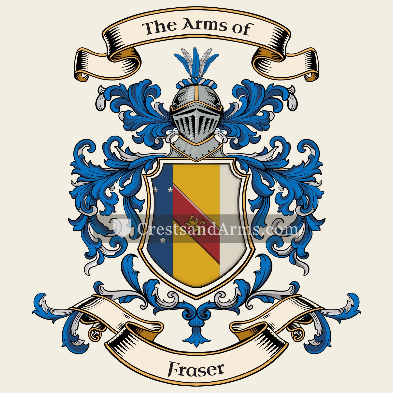 The Fraser coat of arms, drawn from the recorded blazon