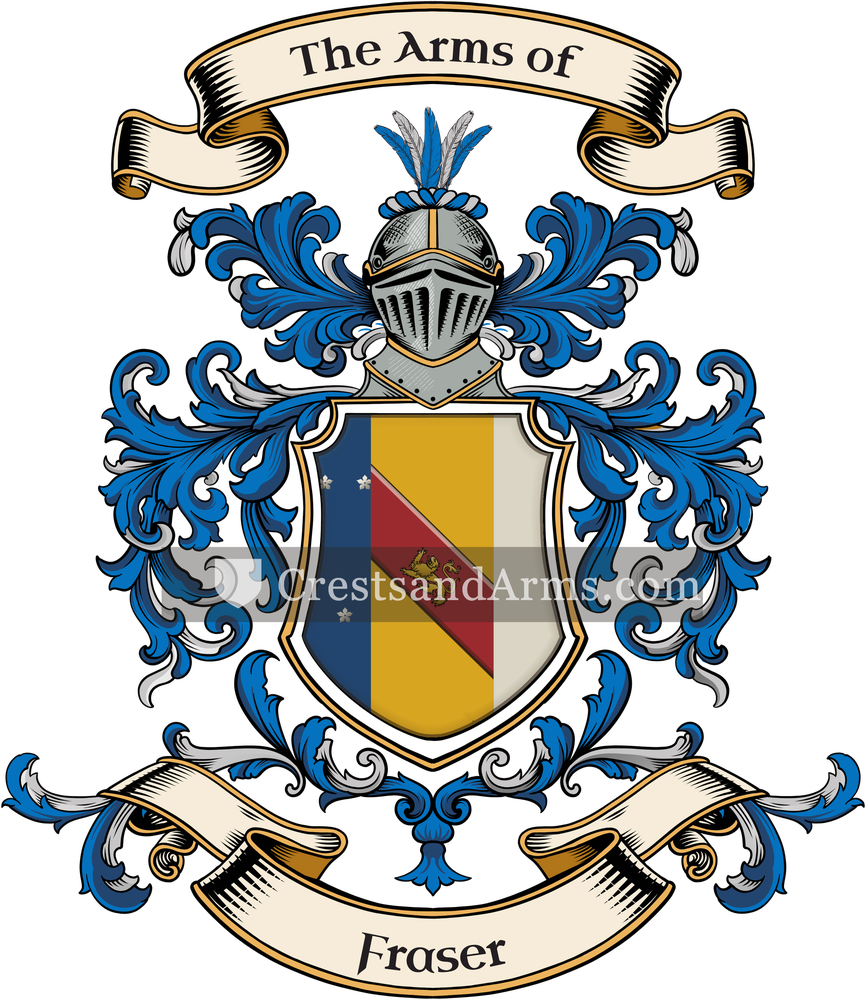 The Fraser coat of arms, drawn from the recorded blazon