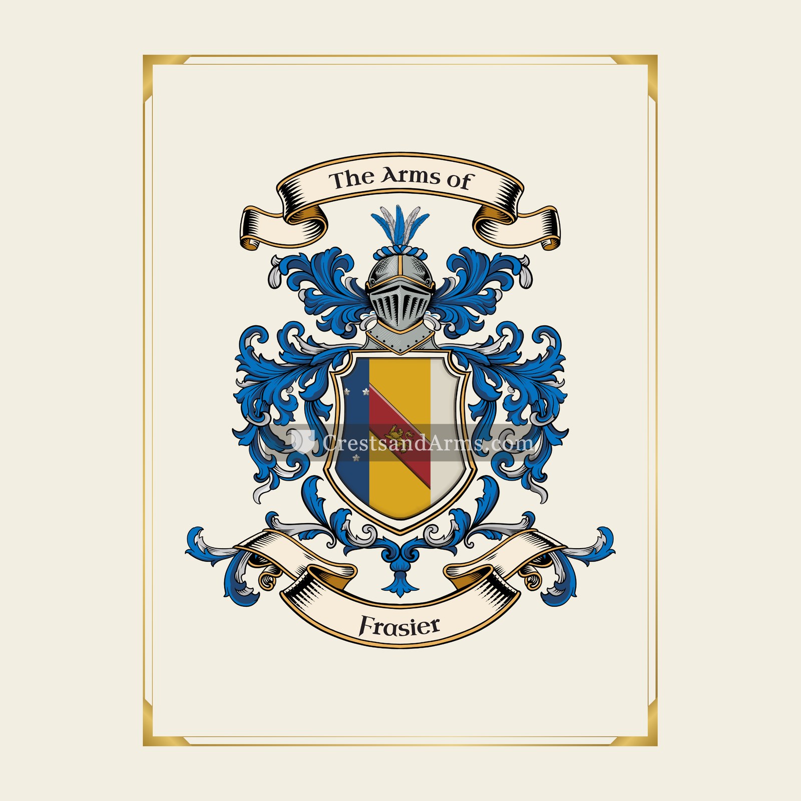 With gold border