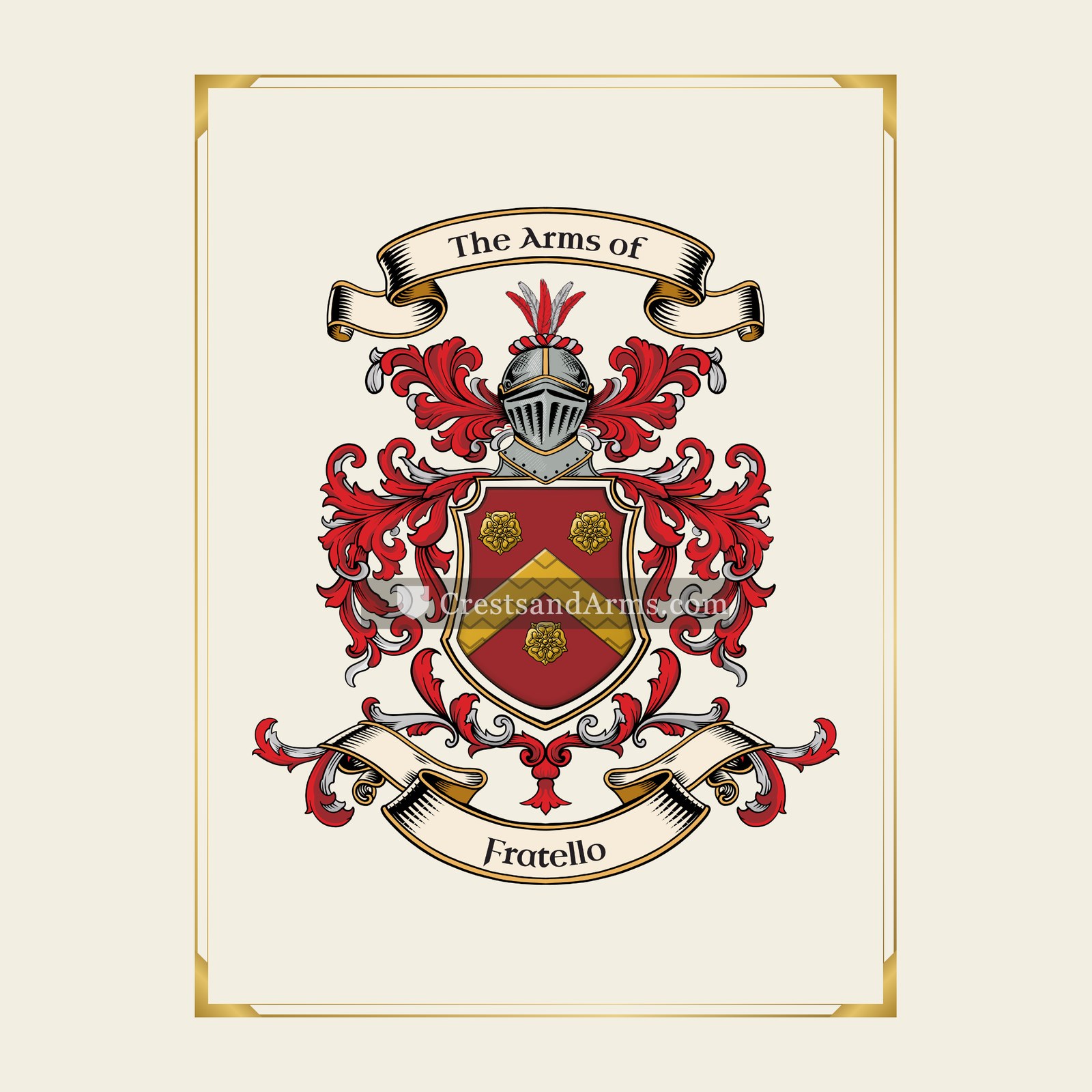 With gold border