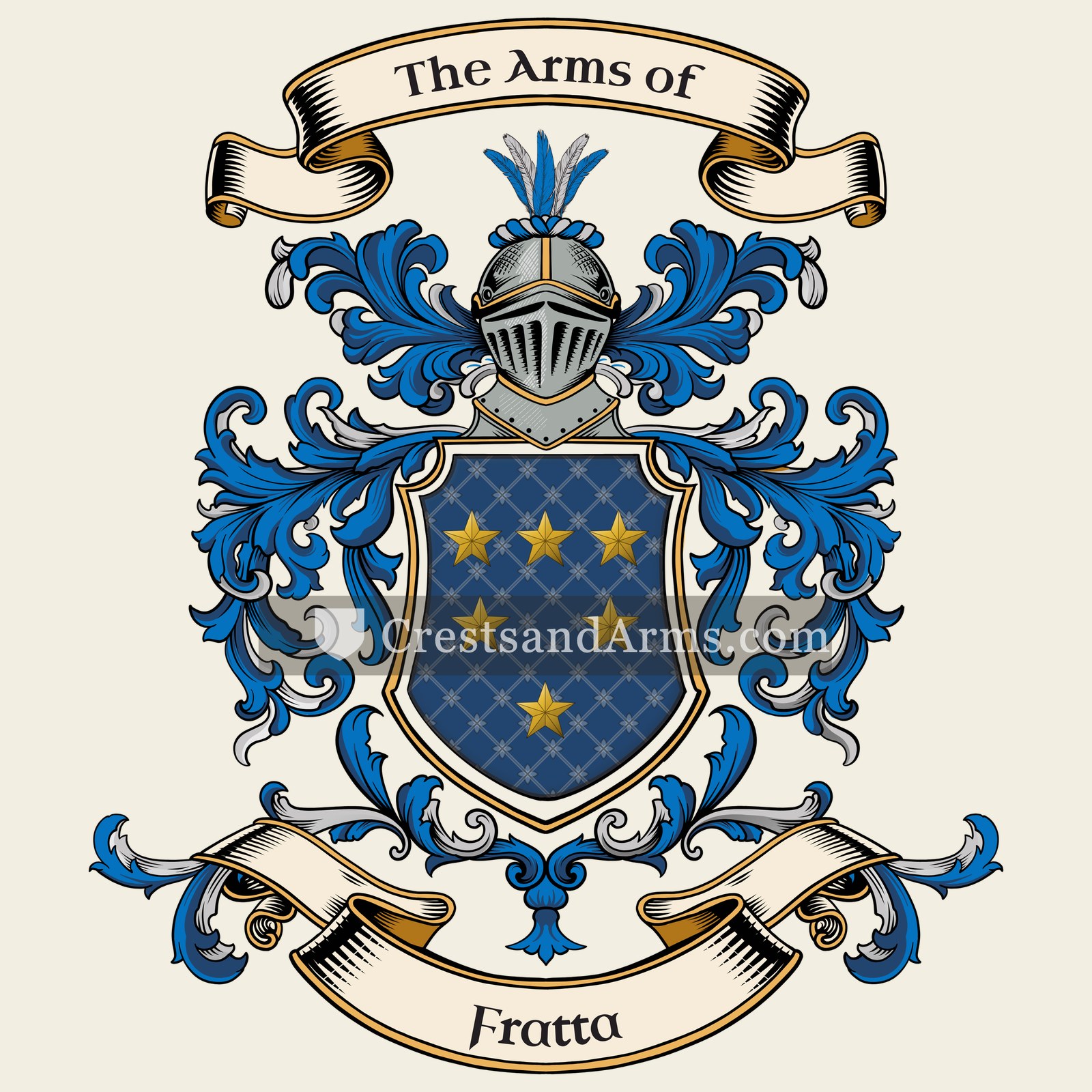 The Fratta coat of arms, drawn from the recorded blazon
