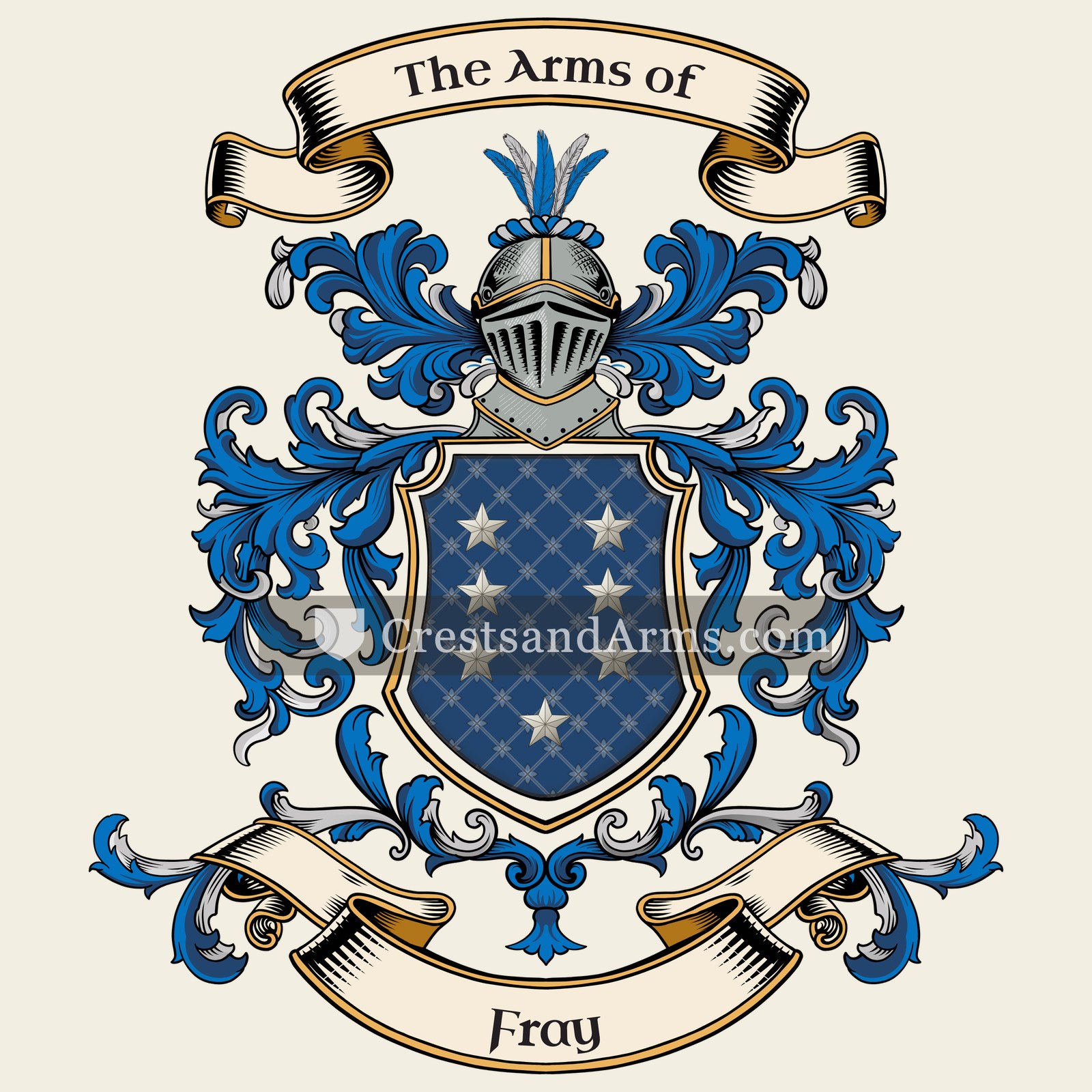 The Fray coat of arms, drawn from the recorded blazon