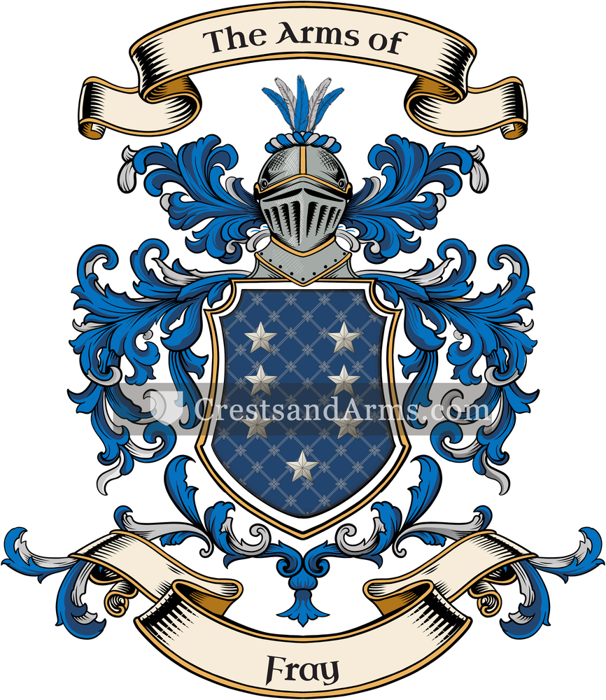 The Fray coat of arms, drawn from the recorded blazon