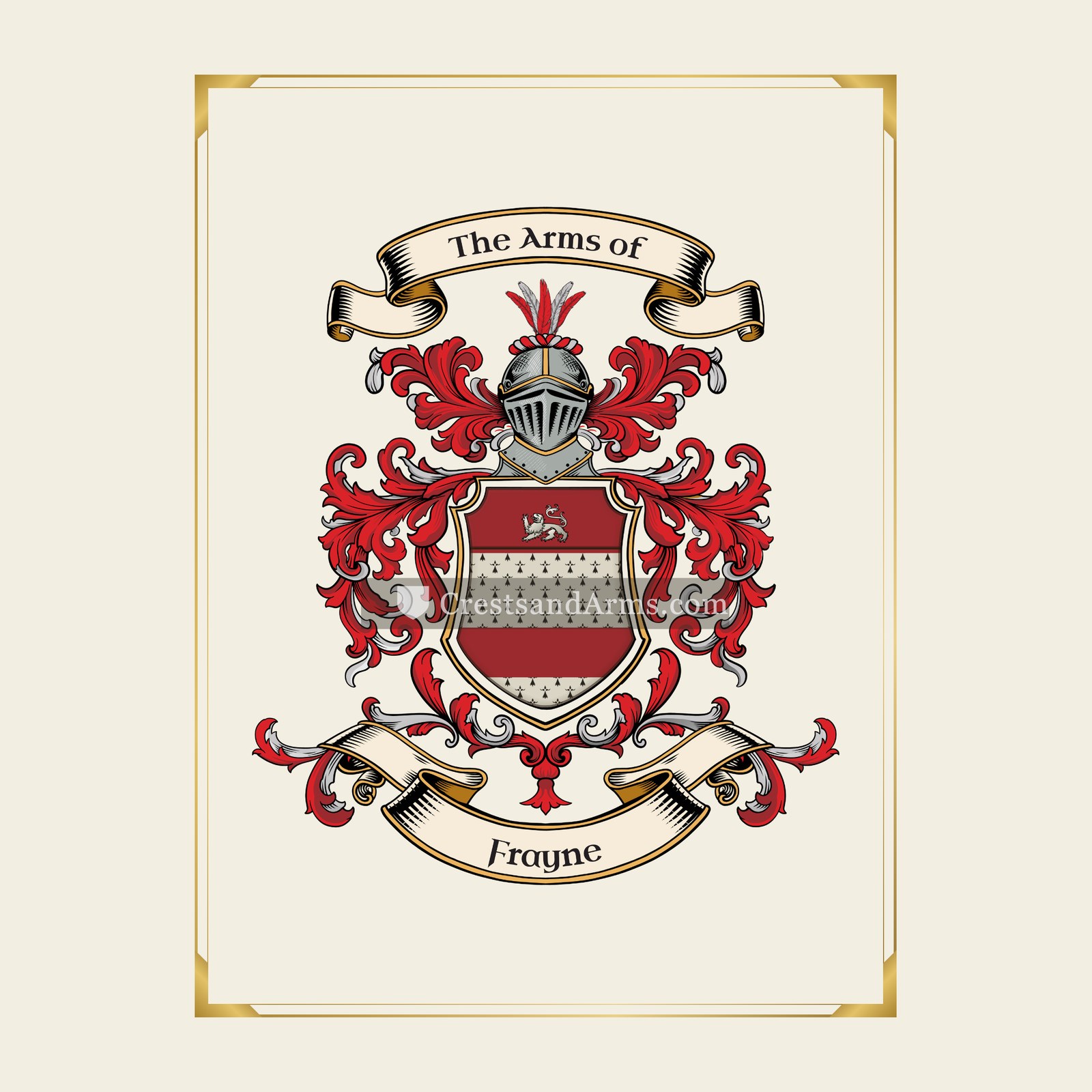 With gold border