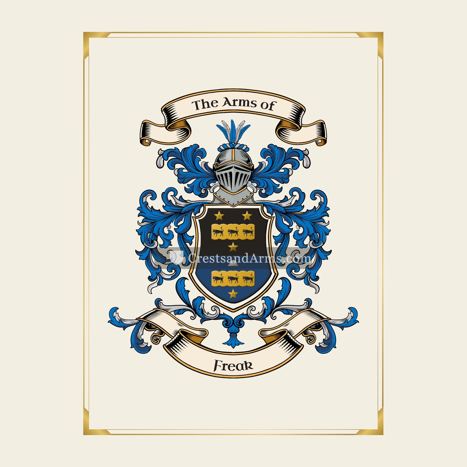 With gold border