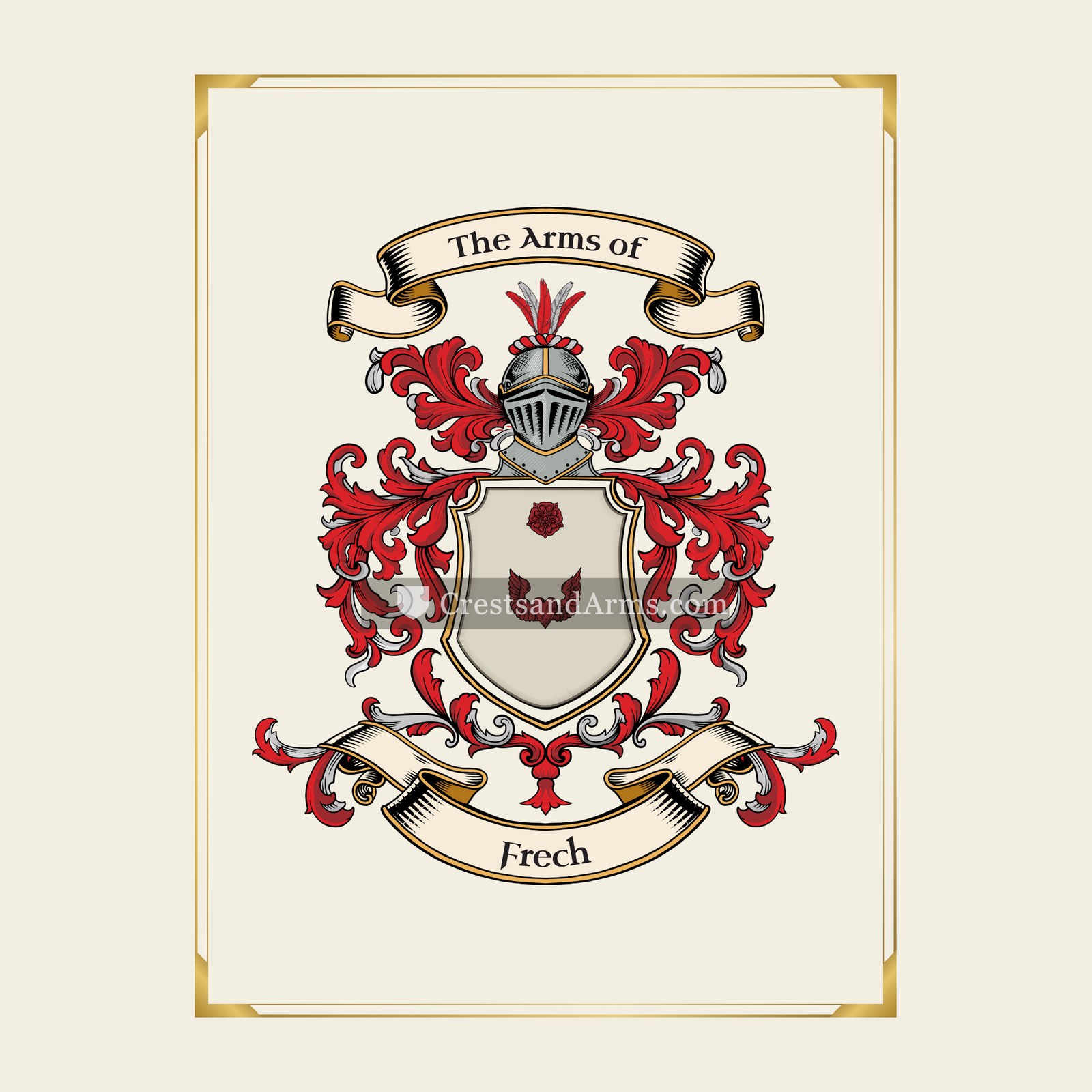 With gold border