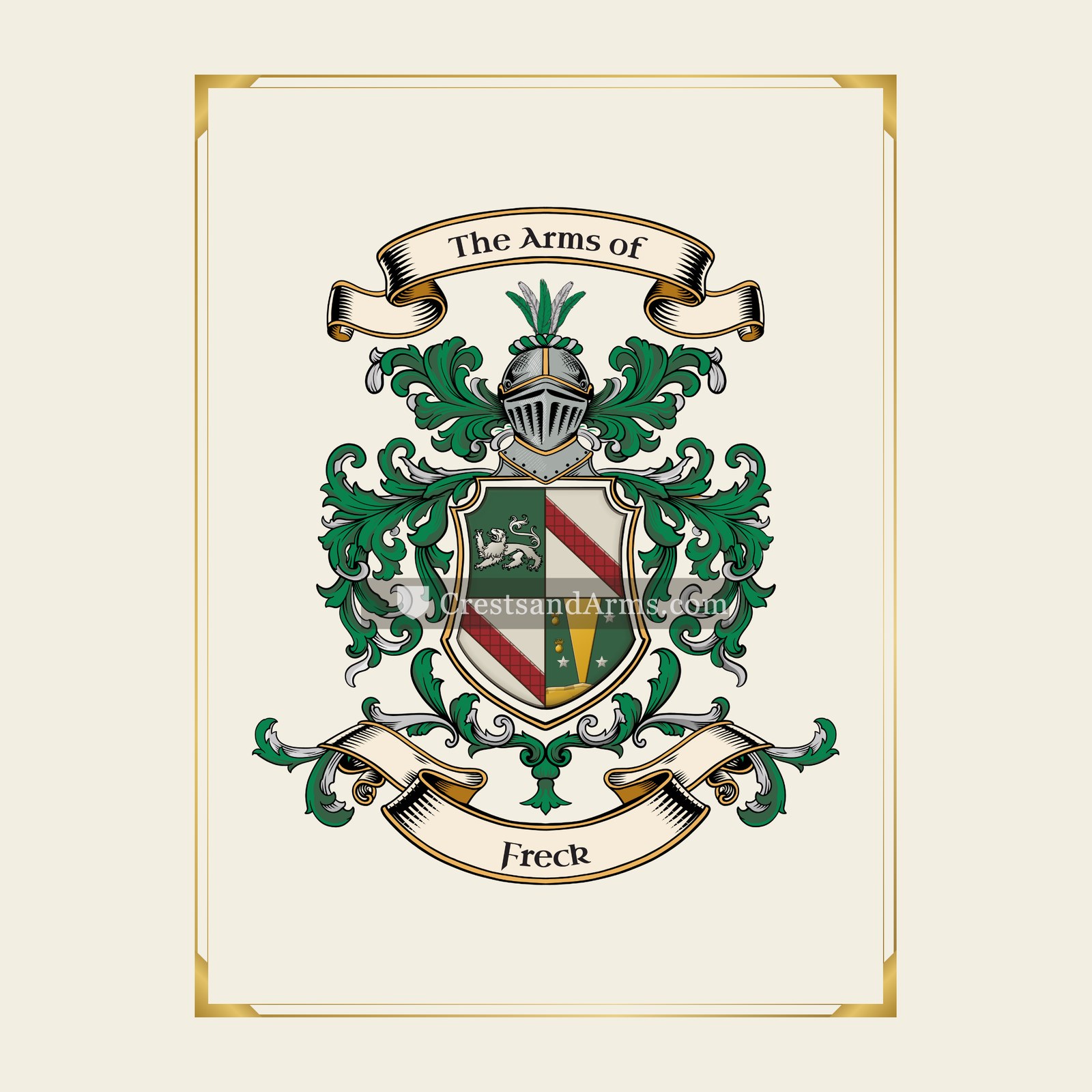 With gold border