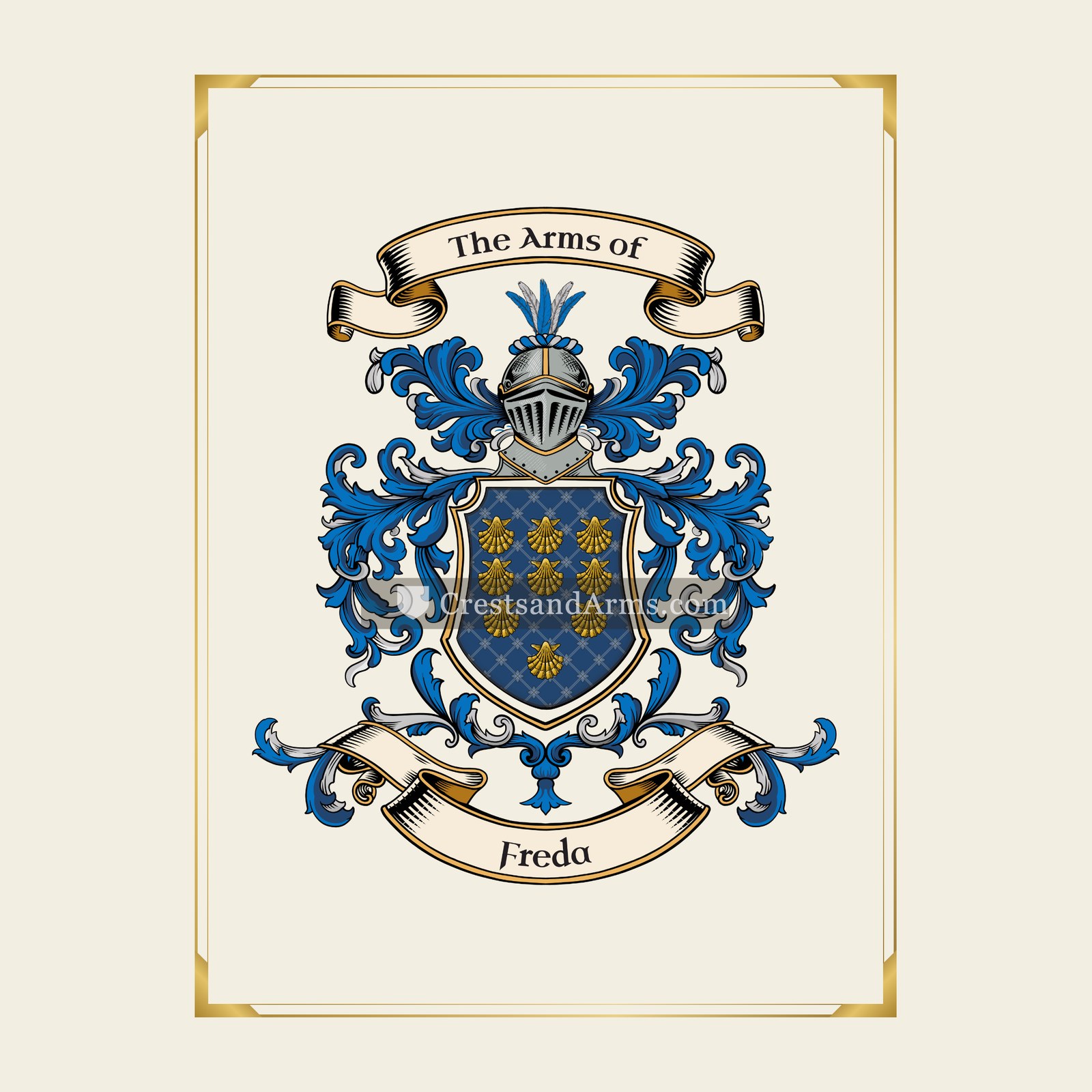With gold border