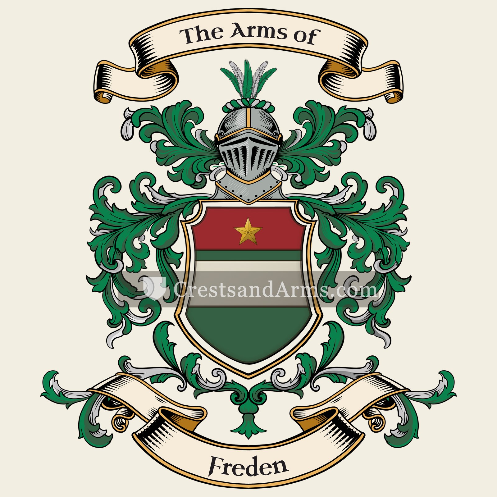The Freden coat of arms, drawn from the recorded blazon