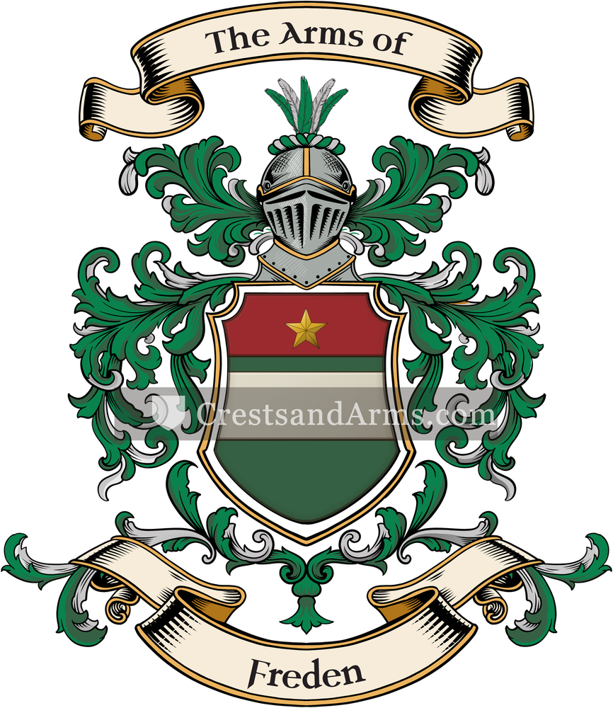 The Freden coat of arms, drawn from the recorded blazon