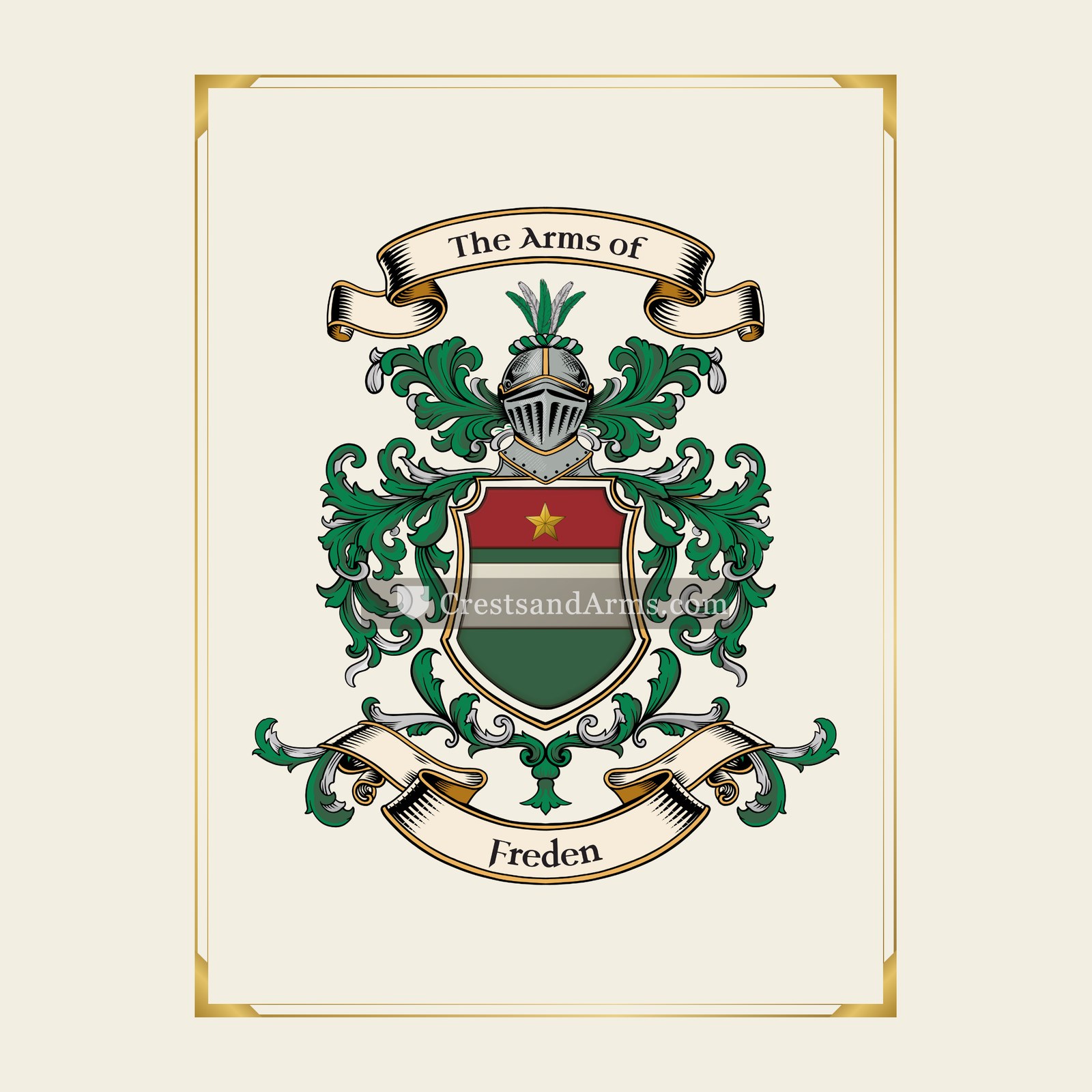 With gold border