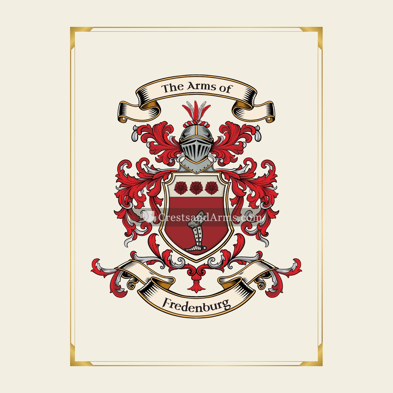 With gold border