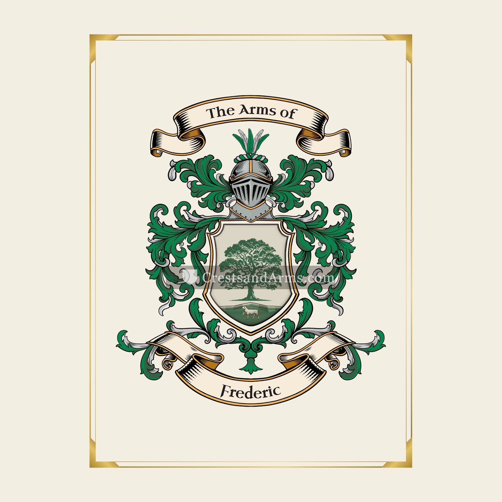 With gold border