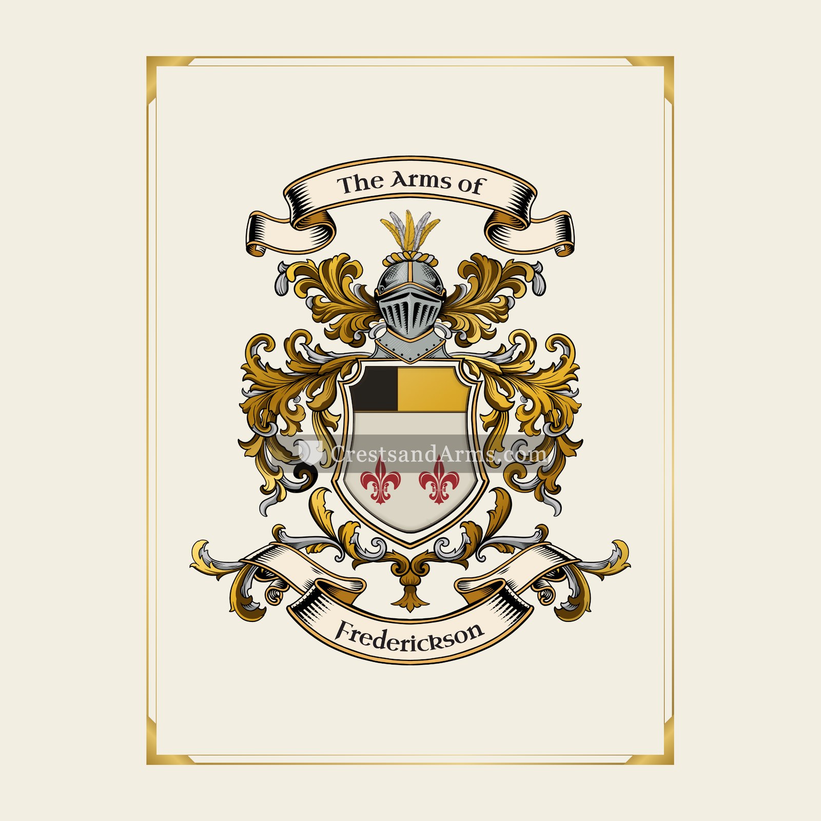 With gold border