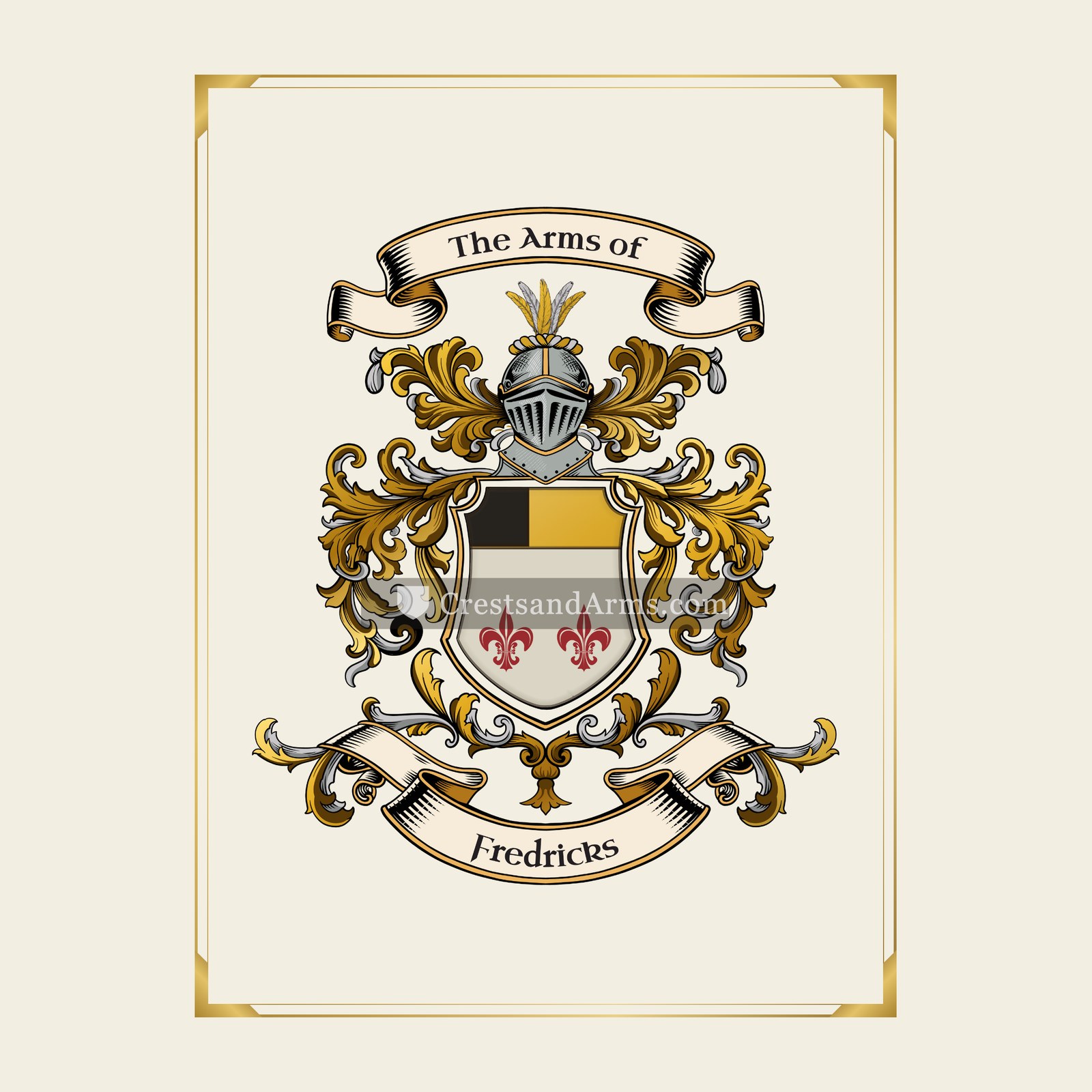 With gold border