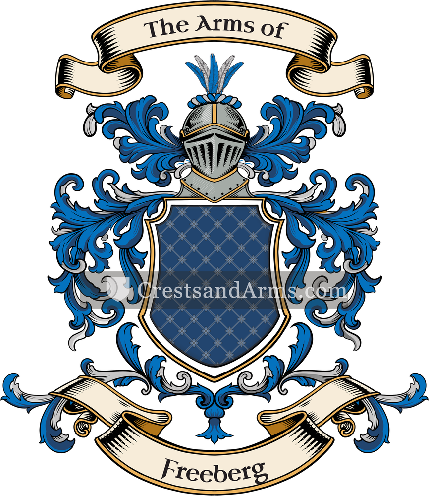 The Freeberg coat of arms, drawn from the recorded blazon