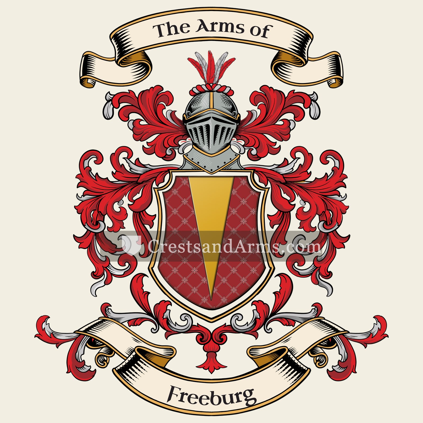 The Freeburg coat of arms, drawn from the recorded blazon