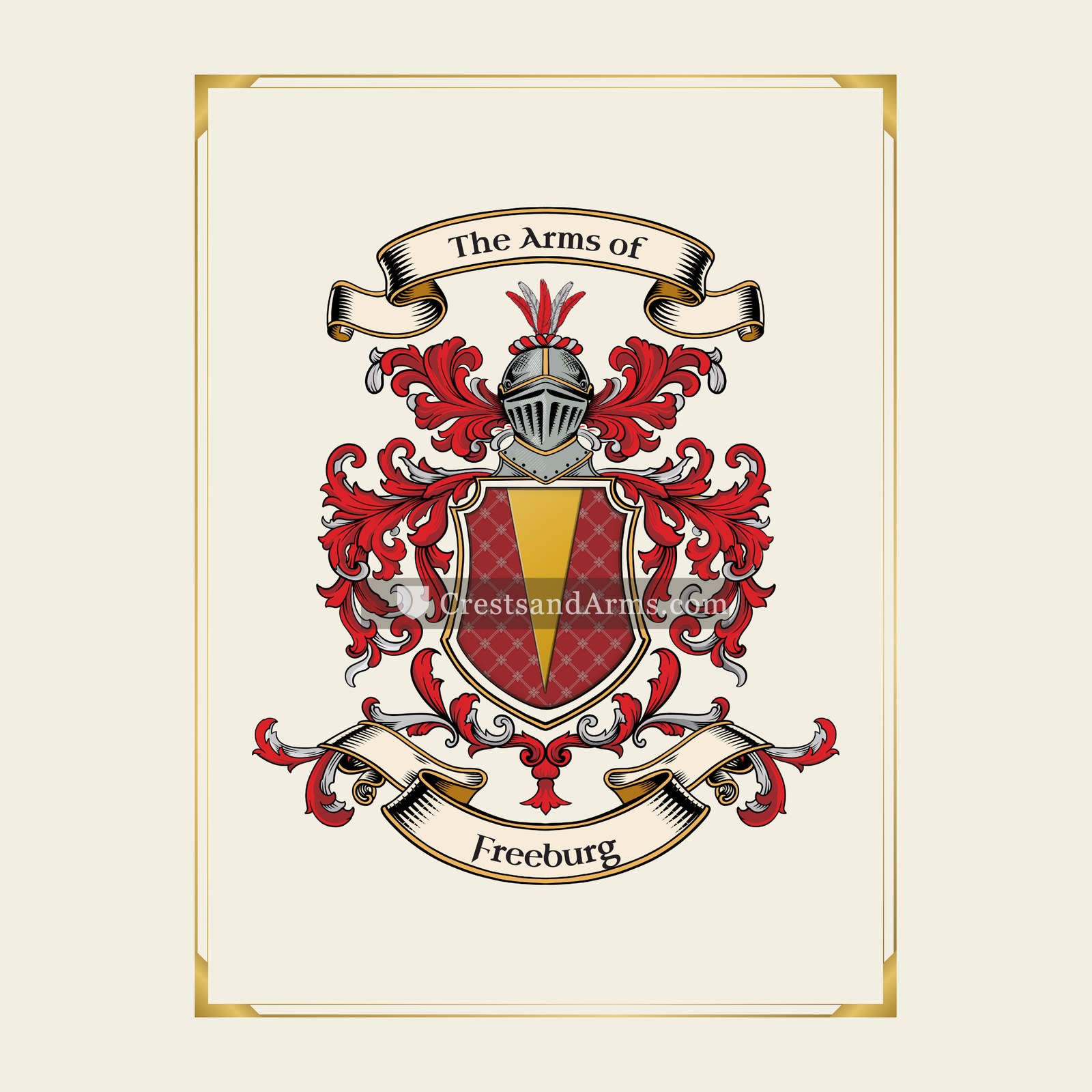 With gold border