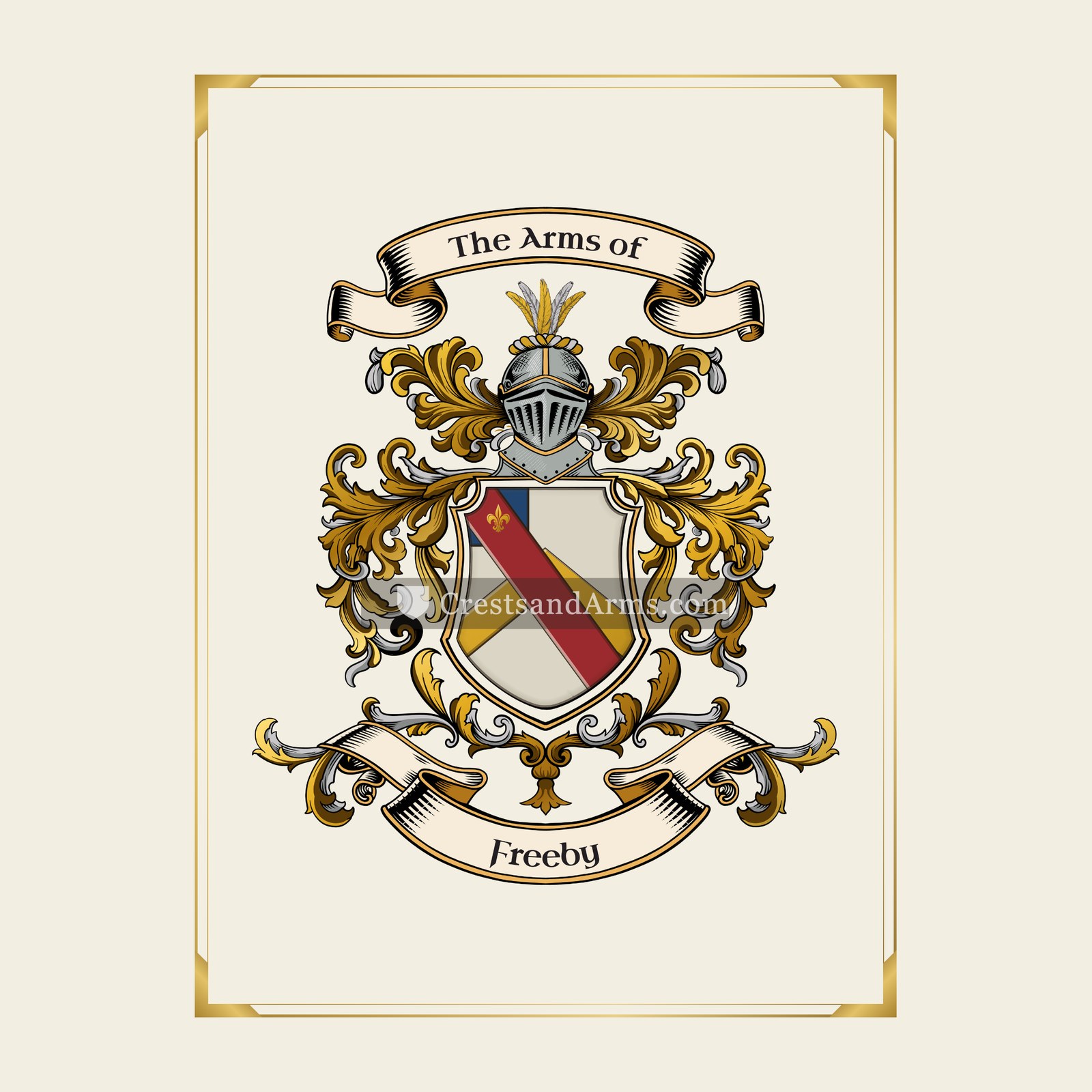 With gold border