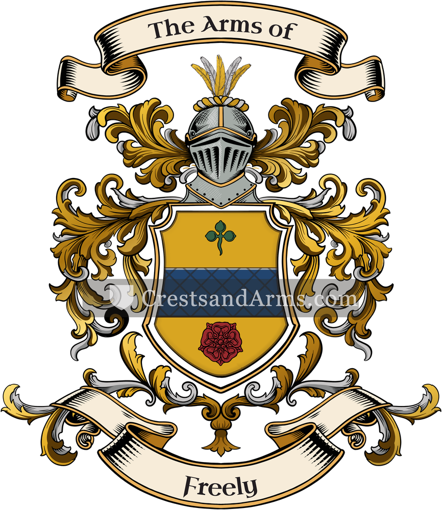 The Freely coat of arms, drawn from the recorded blazon