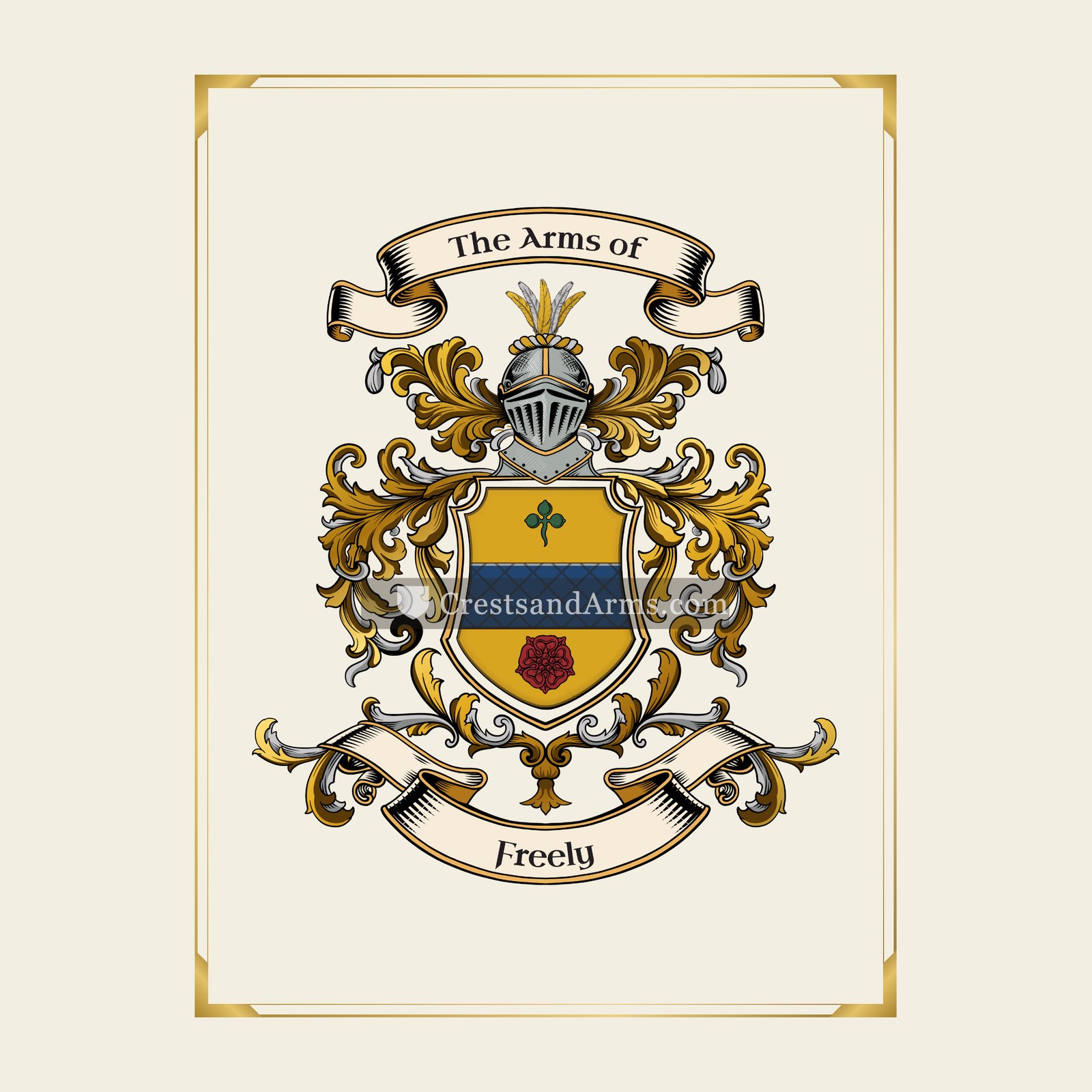 With gold border