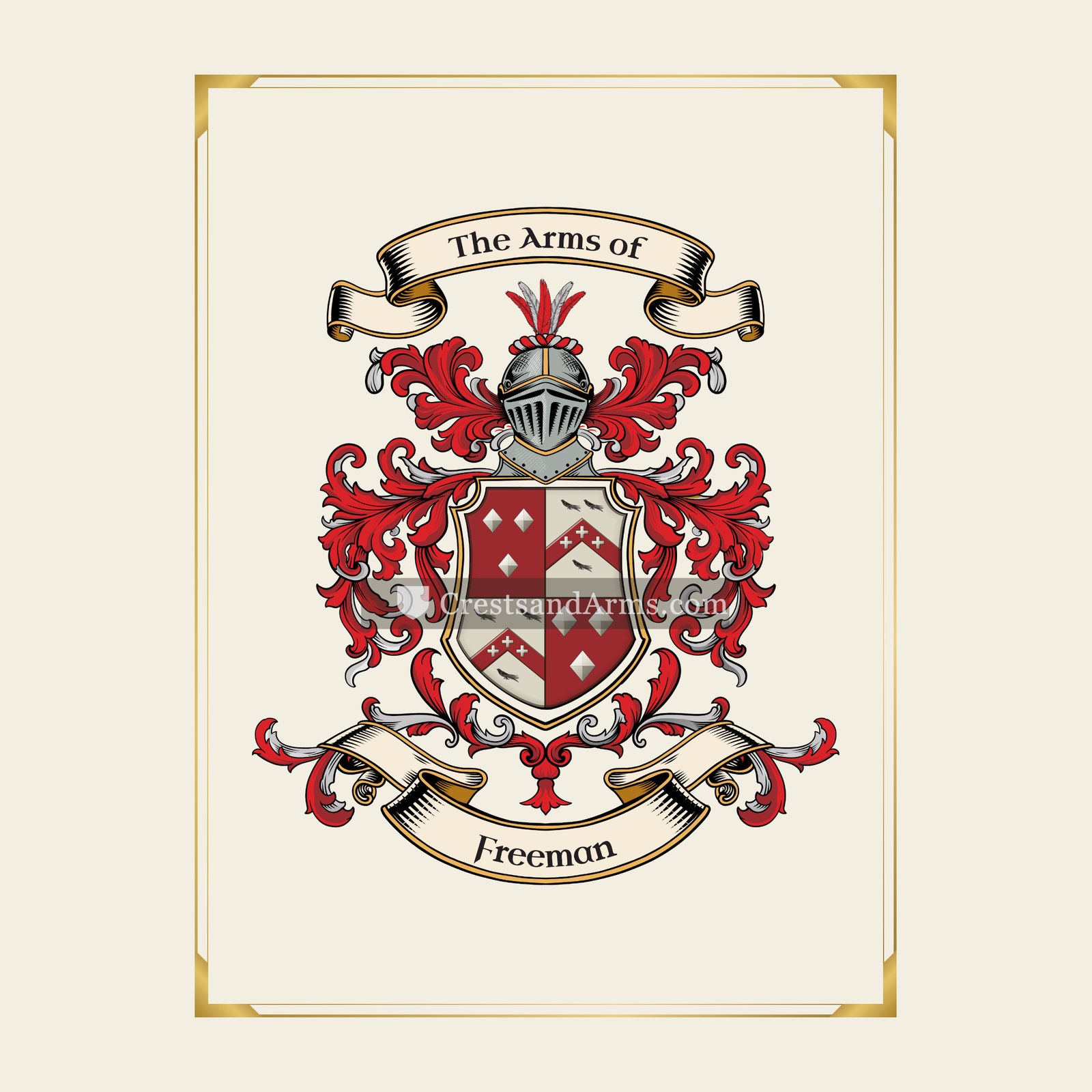 With gold border