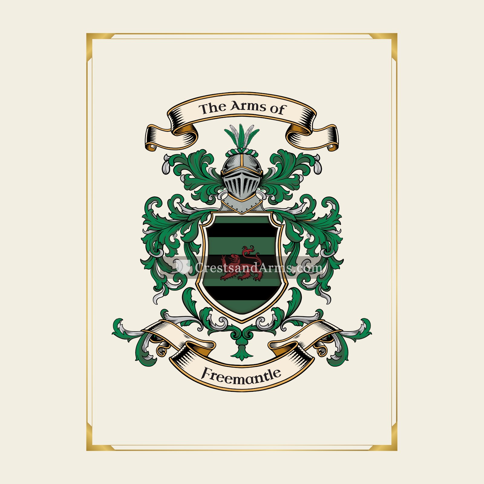 With gold border