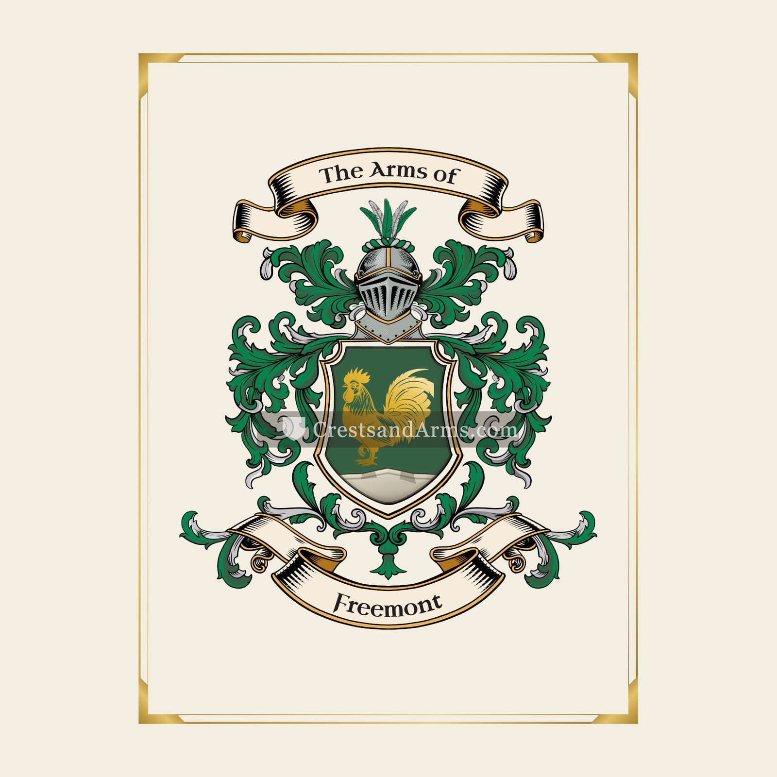 With gold border