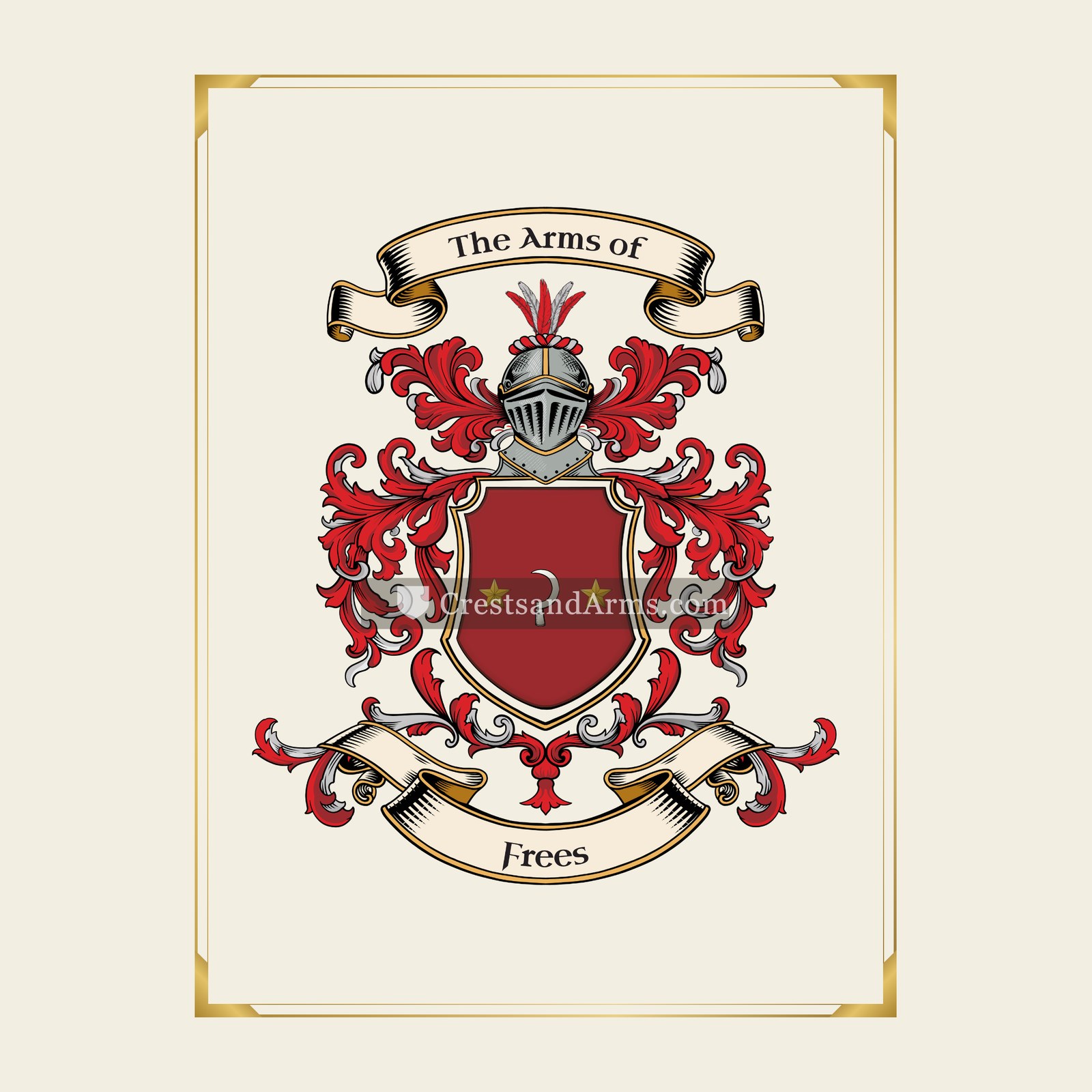 With gold border